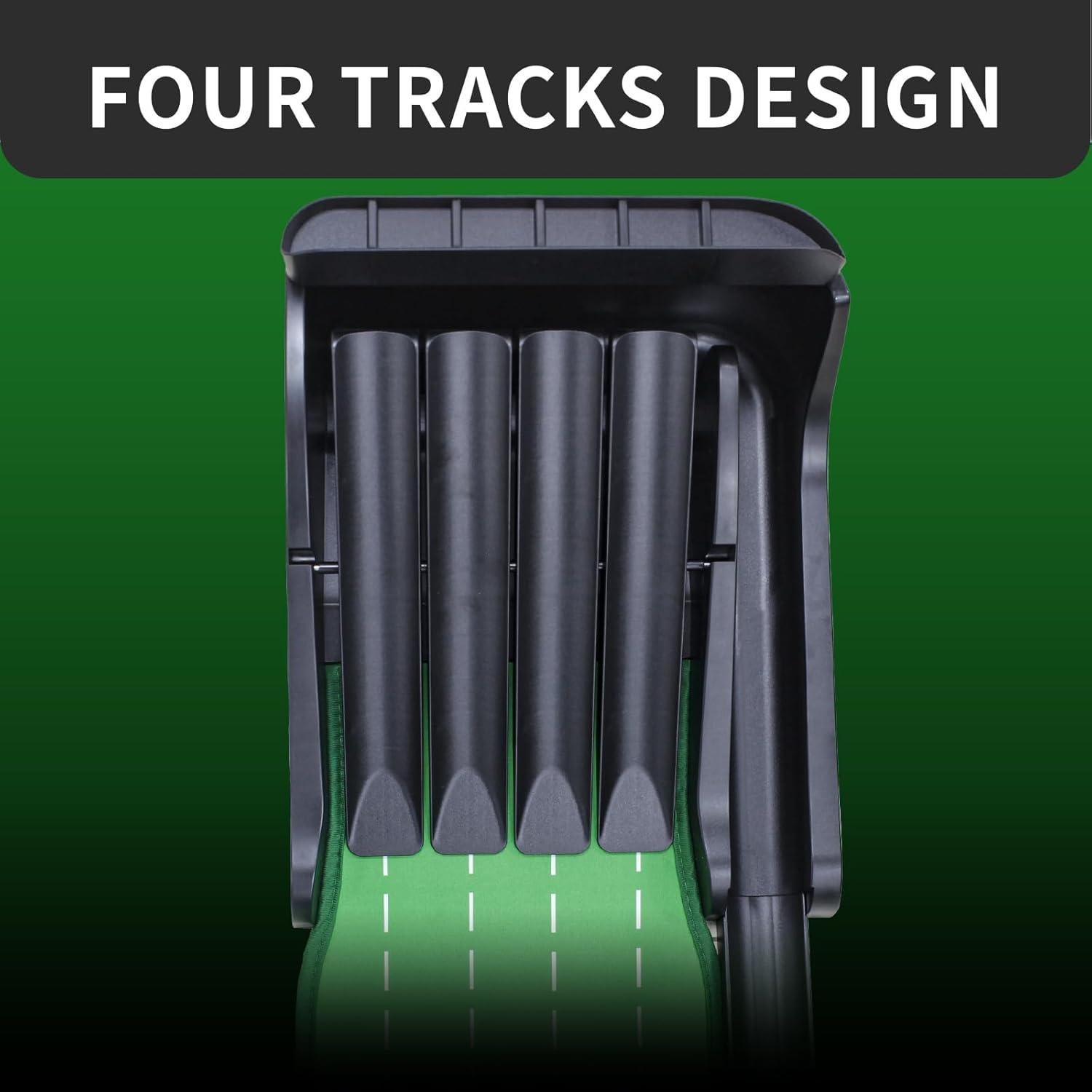 Alfombra de Putting de Golf Crestgolf 4 Pistas Antideslizante