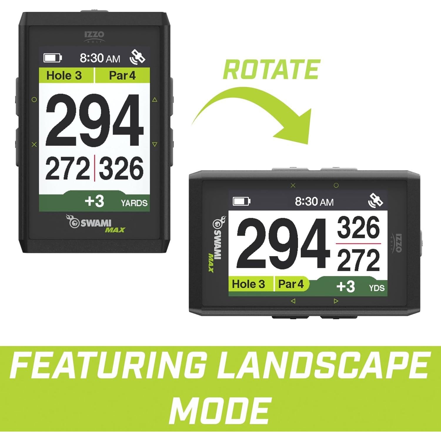 GPS de Golf Izzo Swami Max - Pantalla 8.89 cm, 38,000 mapas