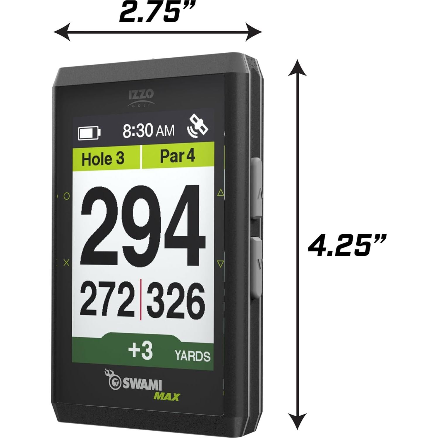 GPS de Golf Izzo Swami Max - Pantalla 8.89 cm, 38,000 mapas