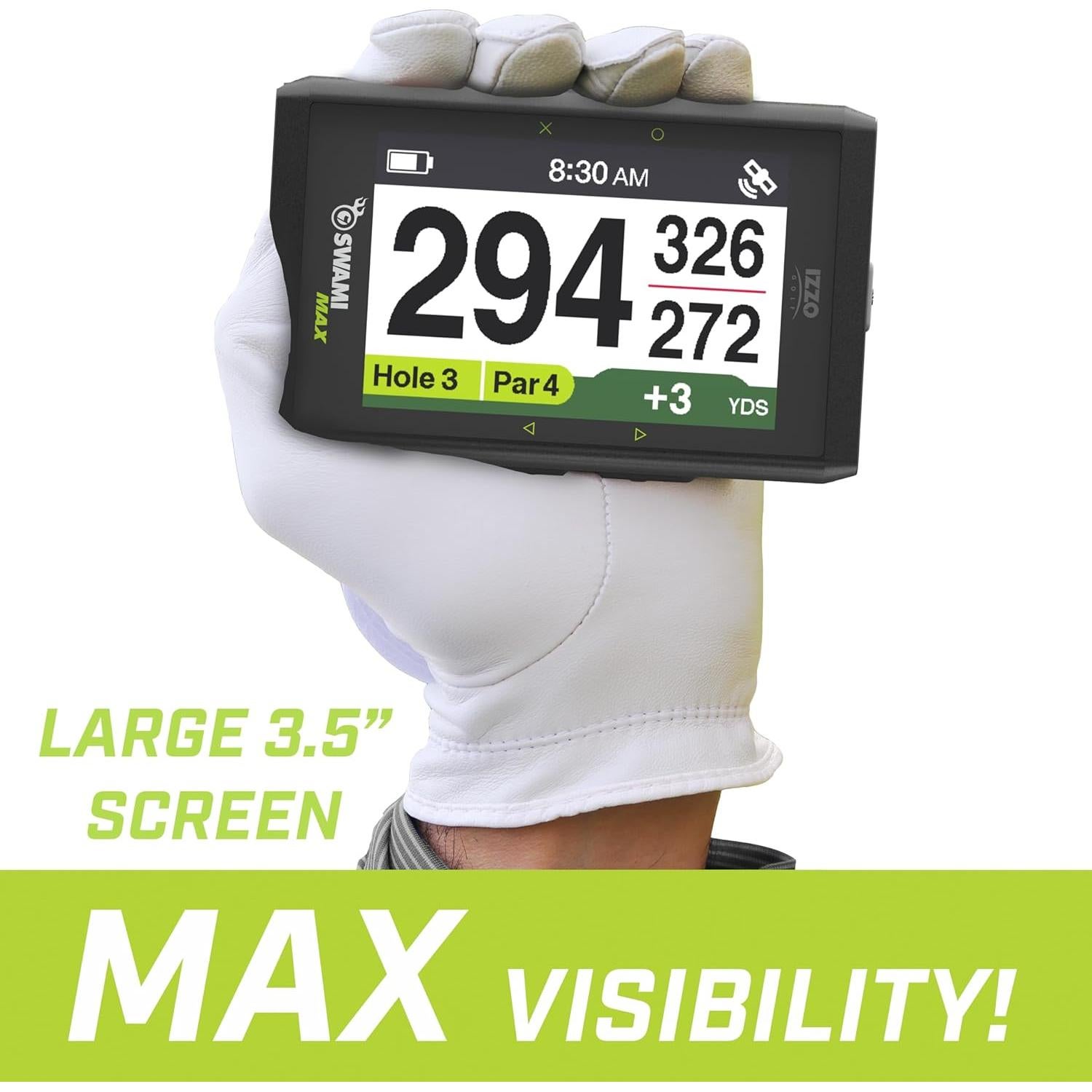 GPS de Golf Izzo Swami Max - Pantalla 8.89 cm, 38,000 mapas
