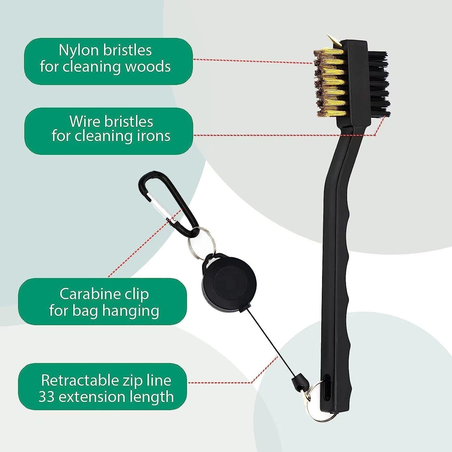 Juego de Toallas de Golf ATTRACTIVE Microfibra + Cepillo