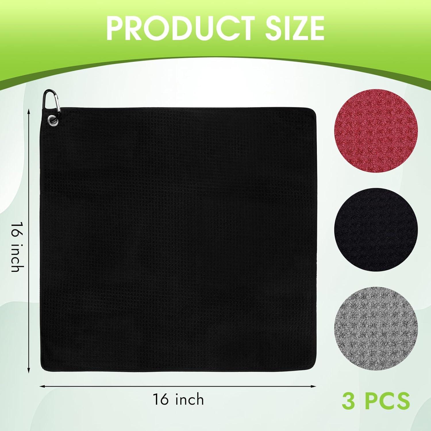 Toallas de Golf PEASUG 3 Paquete Microfibra 40x40 cm Waffle