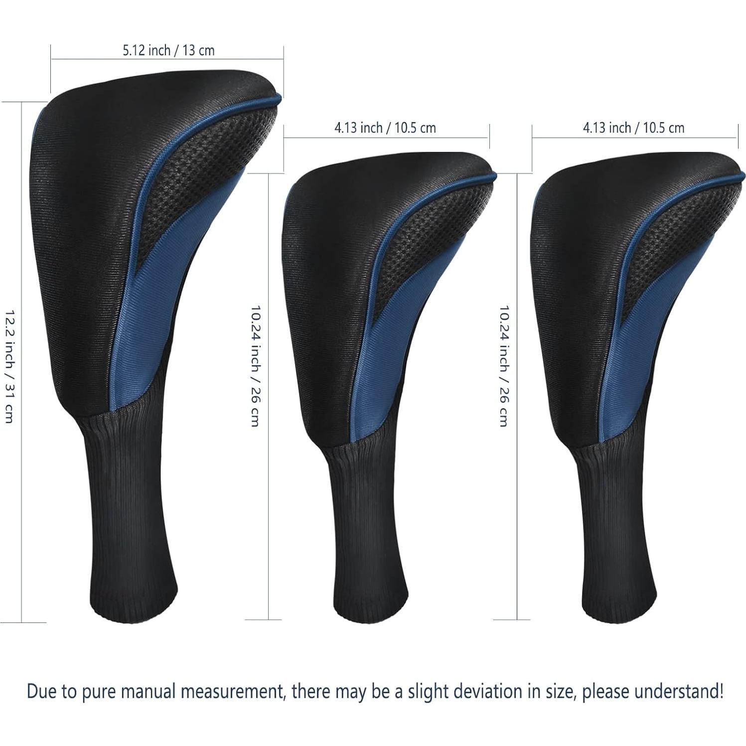 Cubiertas de Cabeza de Palos de Golf Lurexes 3 Piezas Cuello Largo