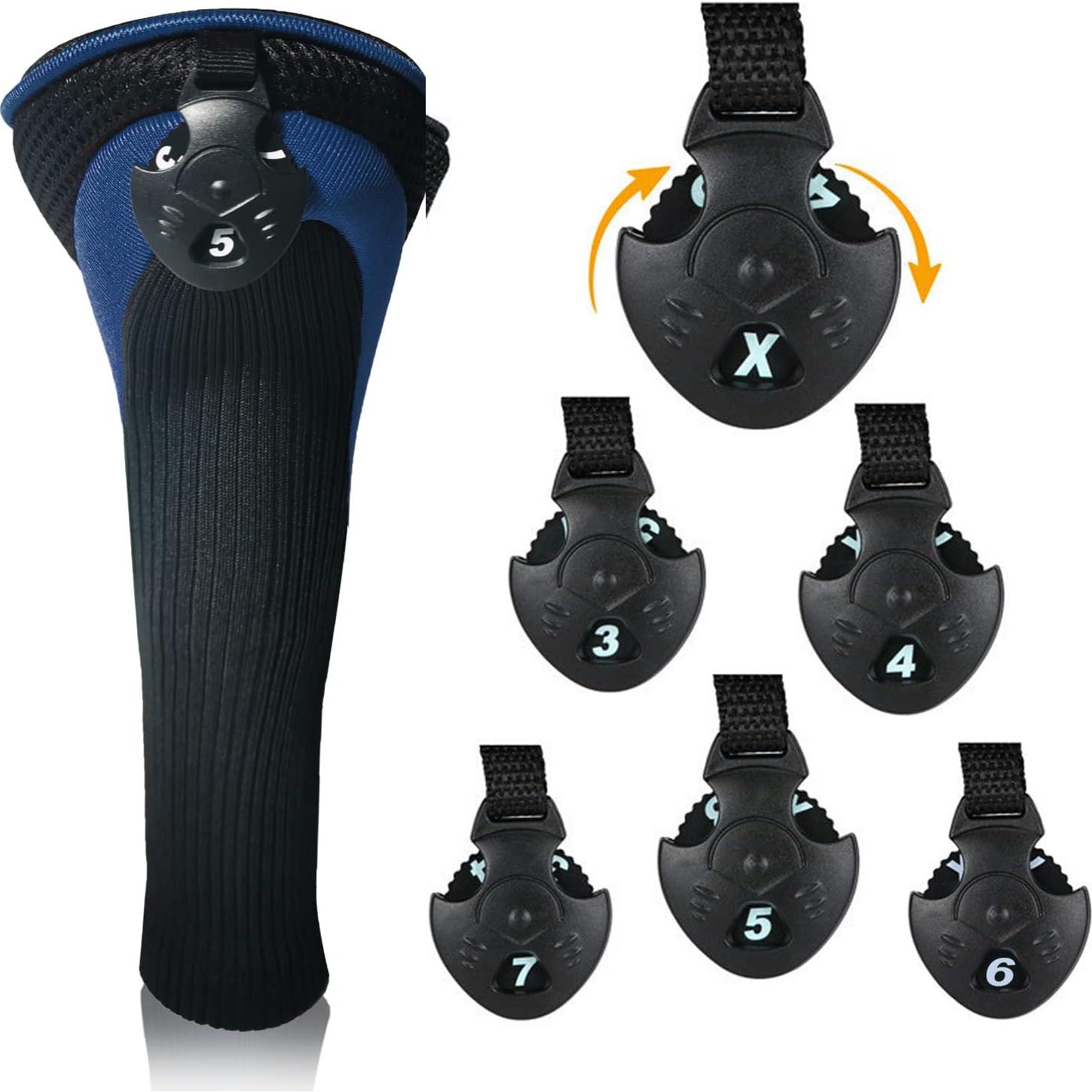 Cubiertas de Cabeza de Palos de Golf Lurexes 3 Piezas Cuello Largo