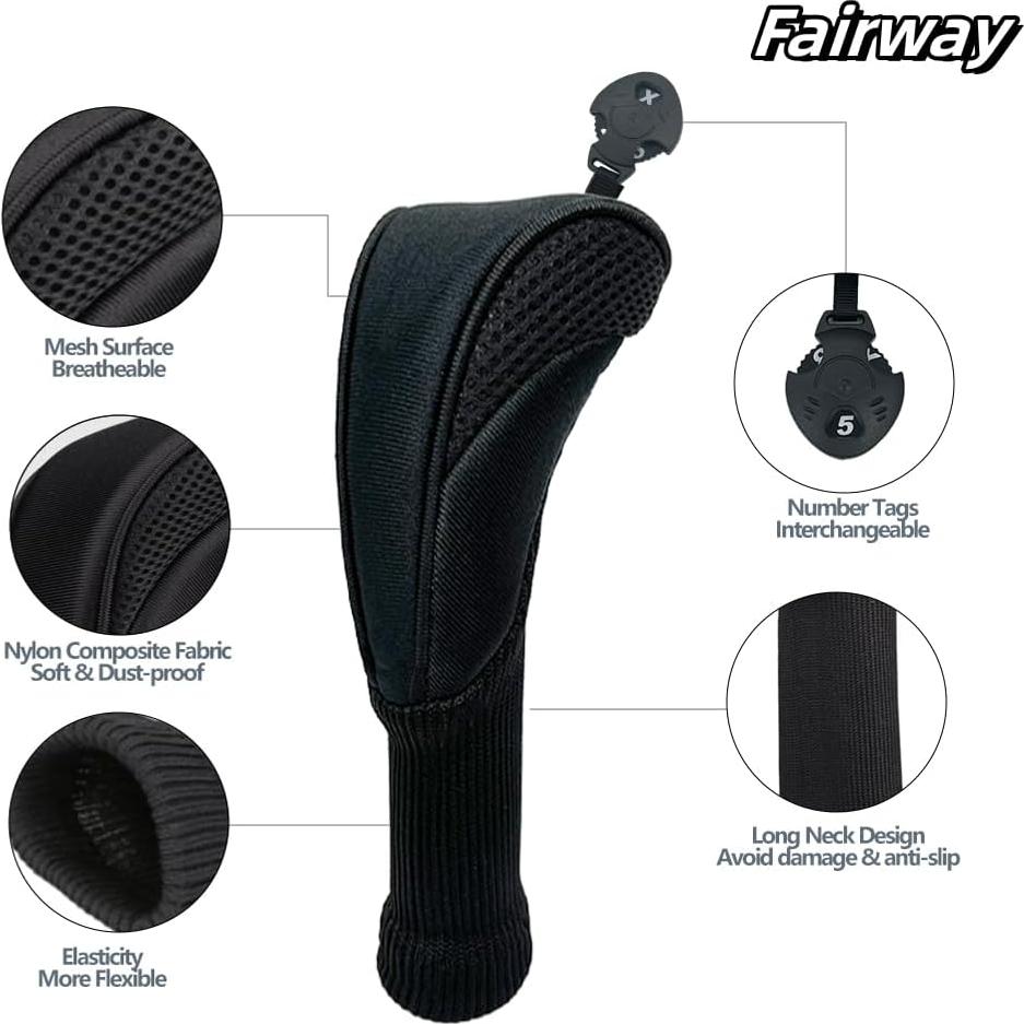 Cubiertas de Cabeza de Palos de Golf MEAHILESC 4 Piezas Nylon