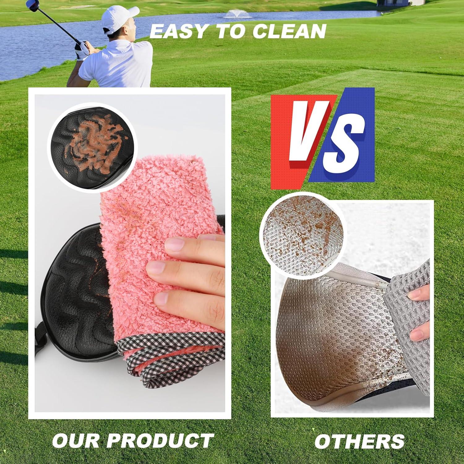 Cubiertas de Cabeza de Palos de Golf PONADA - 4 Piezas, Cuero PU