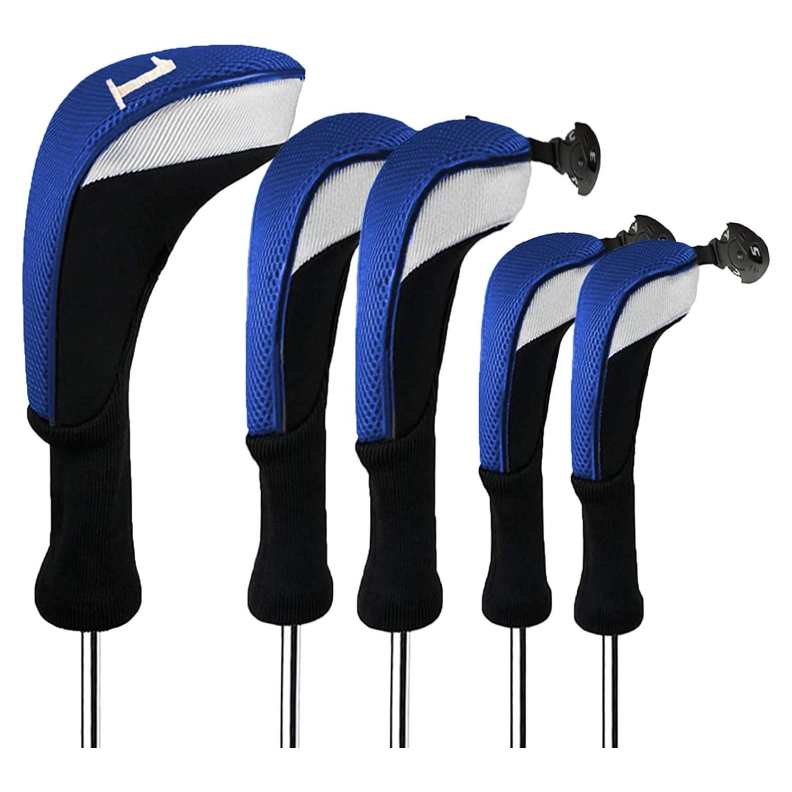 Fundas para Palos de Golf FINGER TEN Madera 5 Piezas Azul