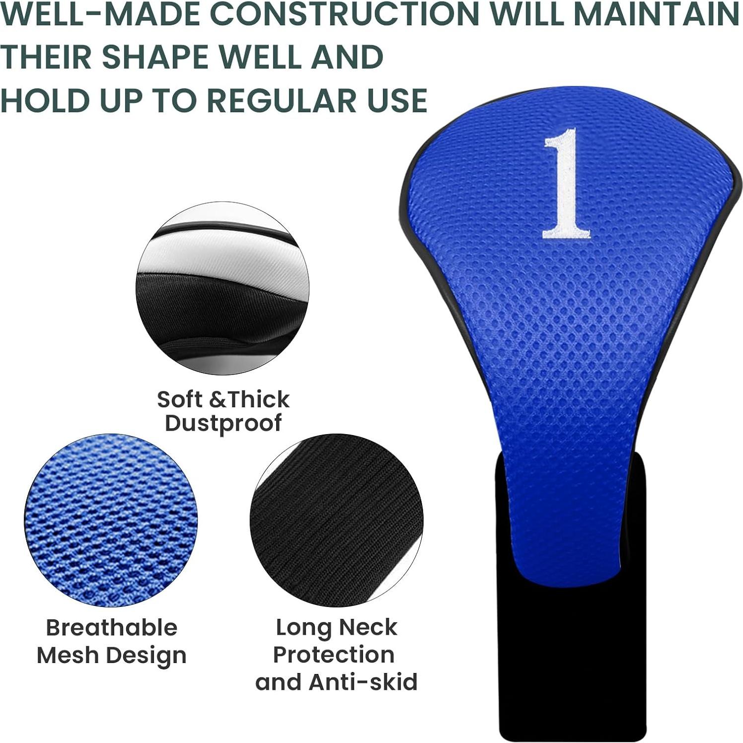 Fundas para Palos de Golf FINGER TEN Madera 5 Piezas Azul