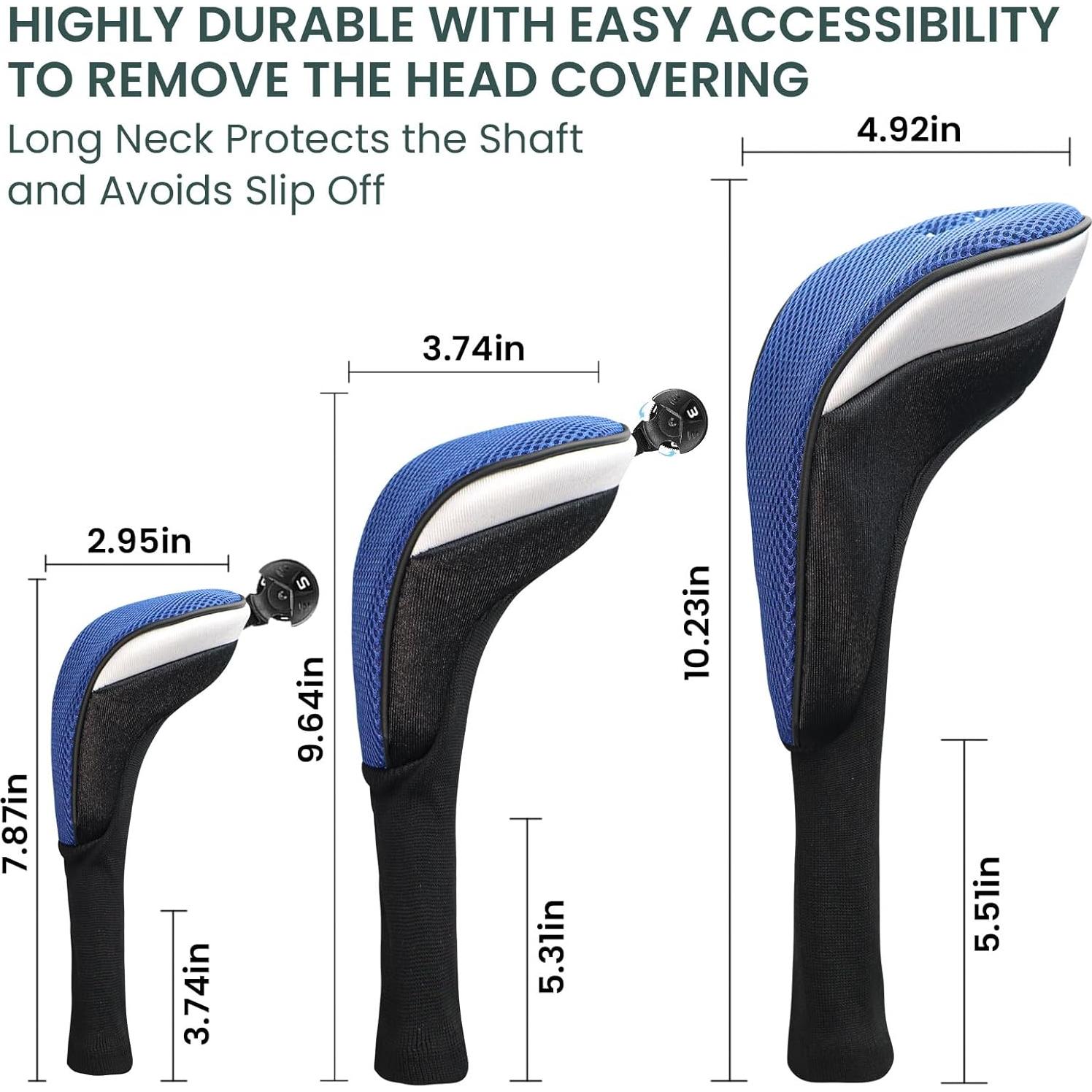 Fundas para Palos de Golf FINGER TEN Madera 5 Piezas Azul