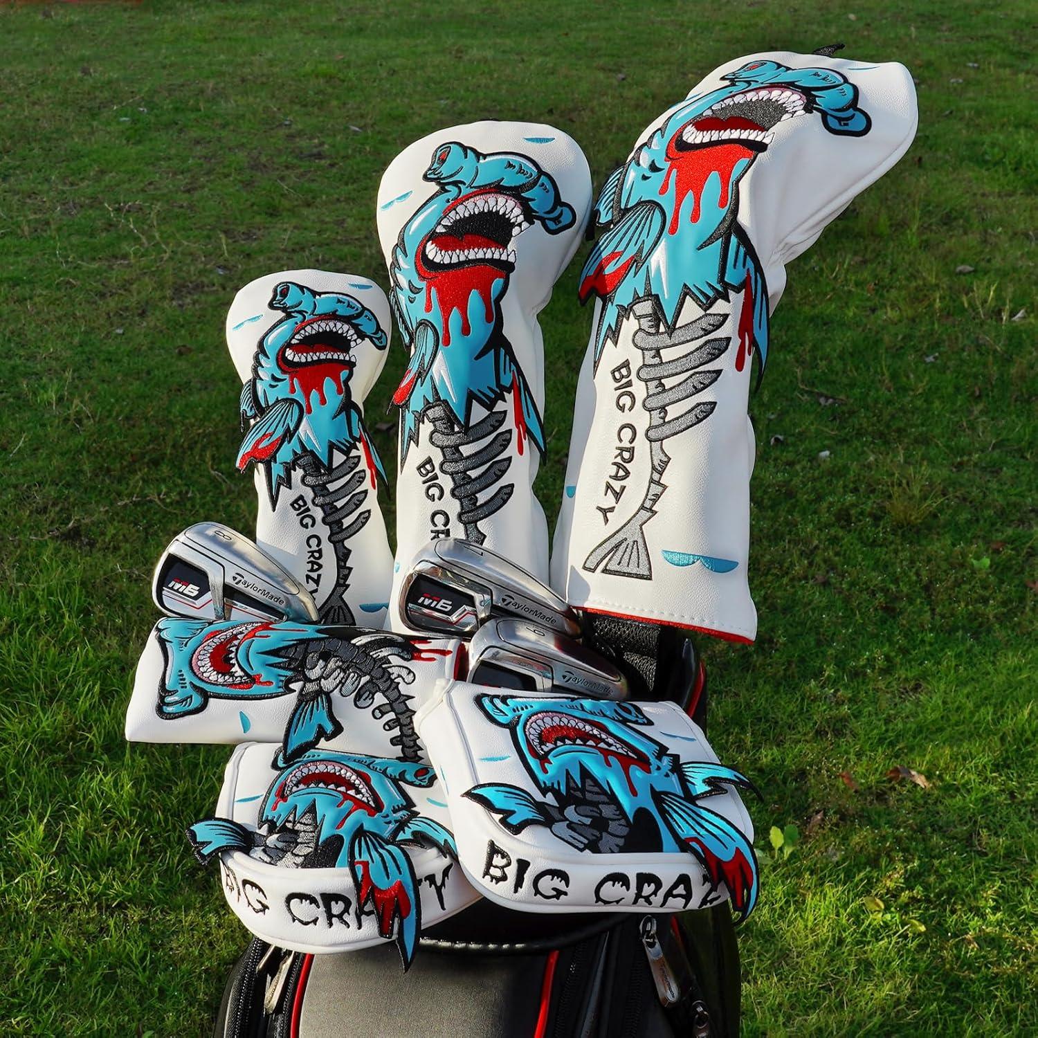 Cubierta de Cabeza de Golf Grande y Loca Tiburones Martillo