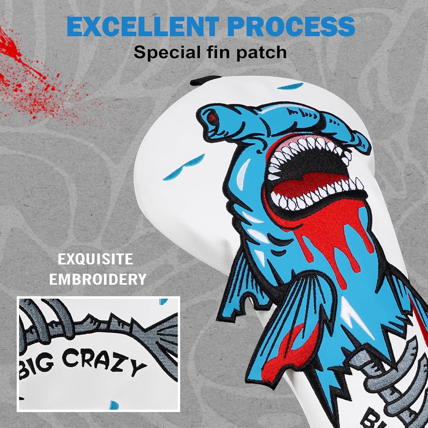 Cubierta de Cabeza de Golf Grande y Loca Tiburones Martillo