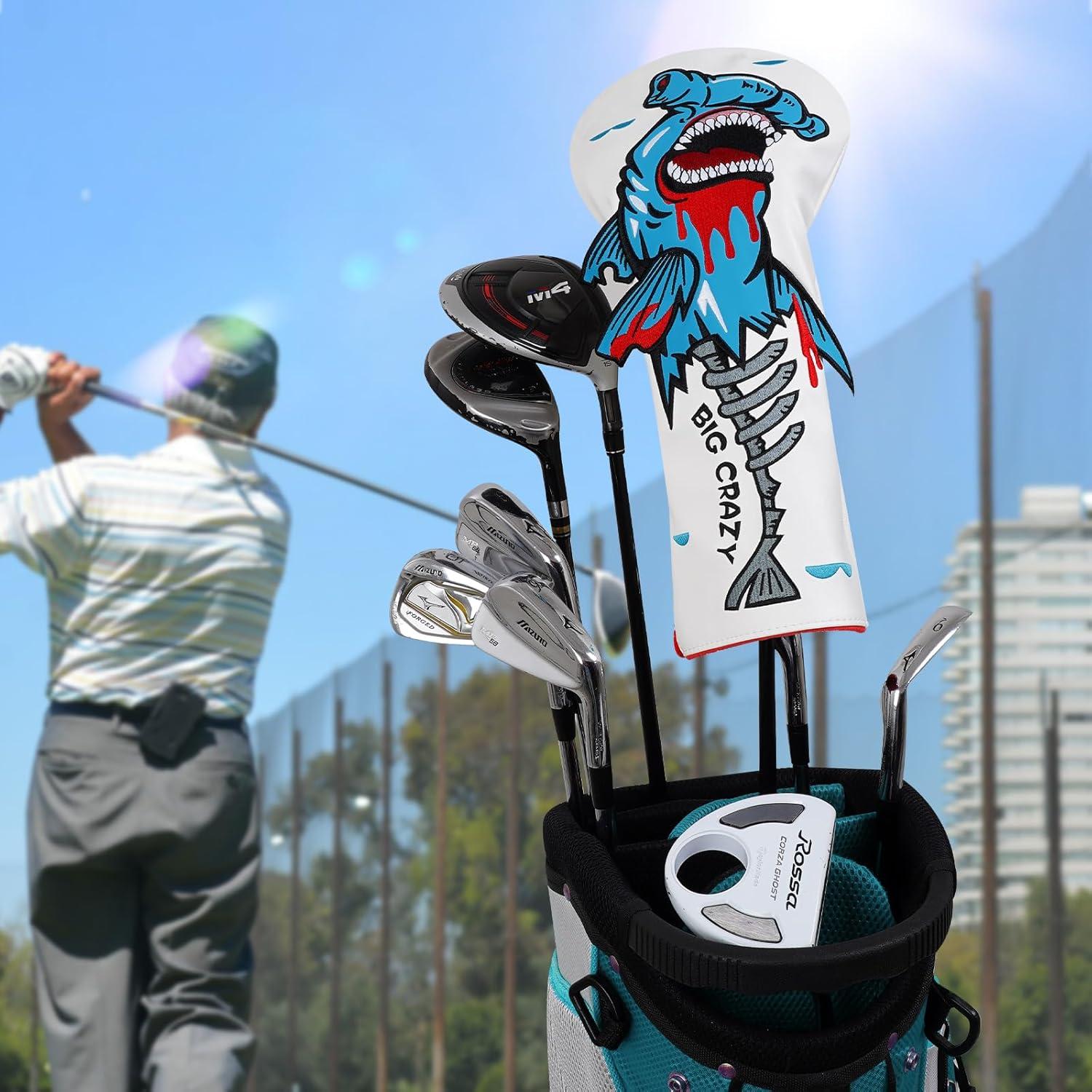 Cubierta de Cabeza de Golf Grande y Loca Tiburones Martillo