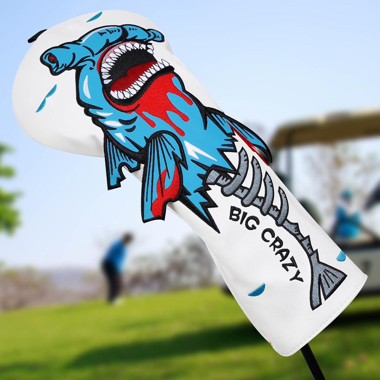 Cubierta de Cabeza de Golf Grande y Loca Tiburones Martillo