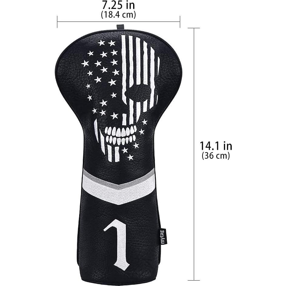 Cubierta de cabeza de golf Caiobob Skull Negro PU para Driver
