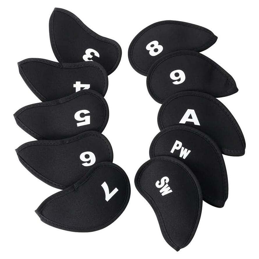 10 Fundas de Cabeza de Golf Neopreno Yuguolorry Negro