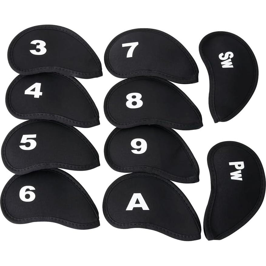 10 Fundas de Cabeza de Golf Neopreno Yuguolorry Negro