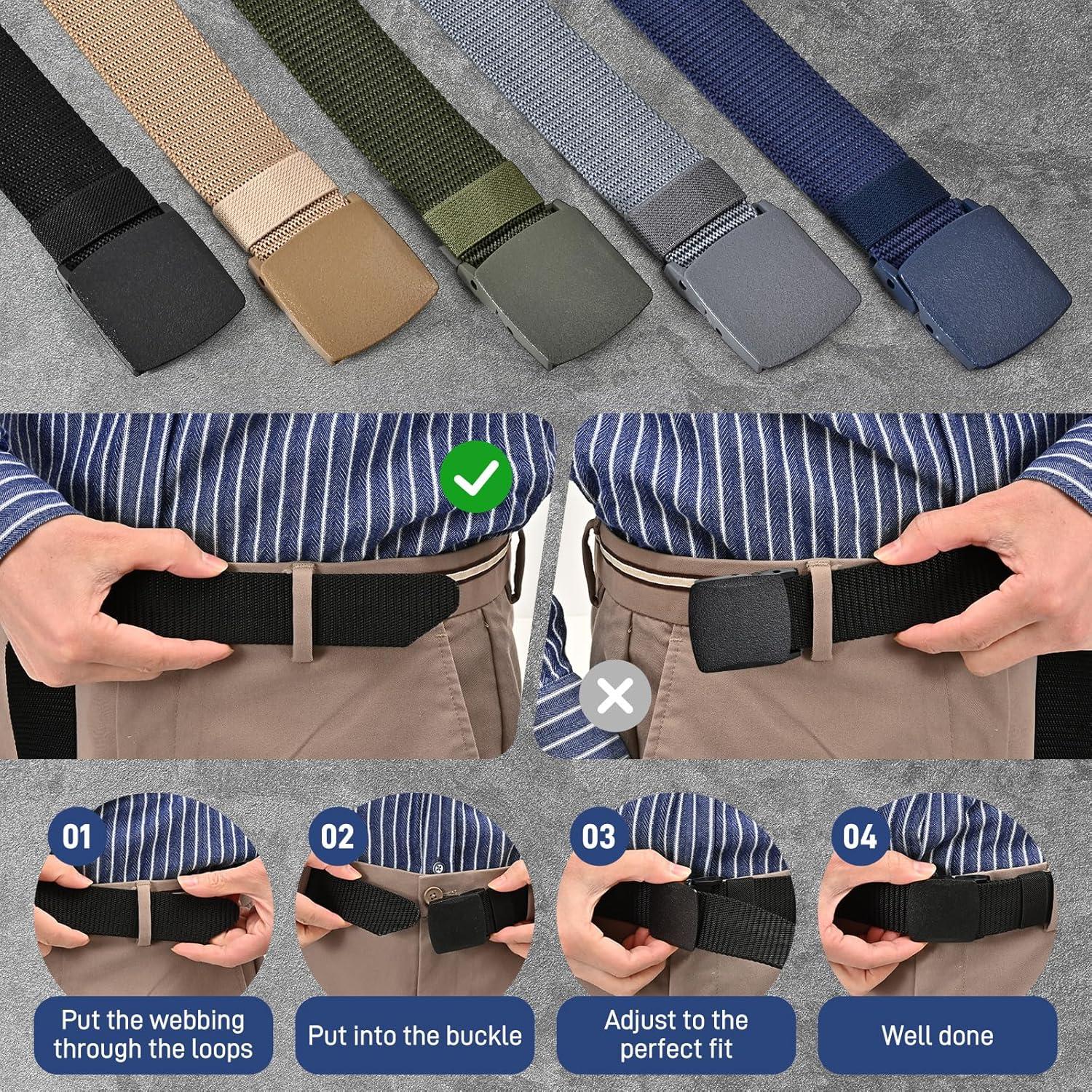 Cinturones Tácticos de Nylon UNGGJKB - Paquete de 5, Ajustables