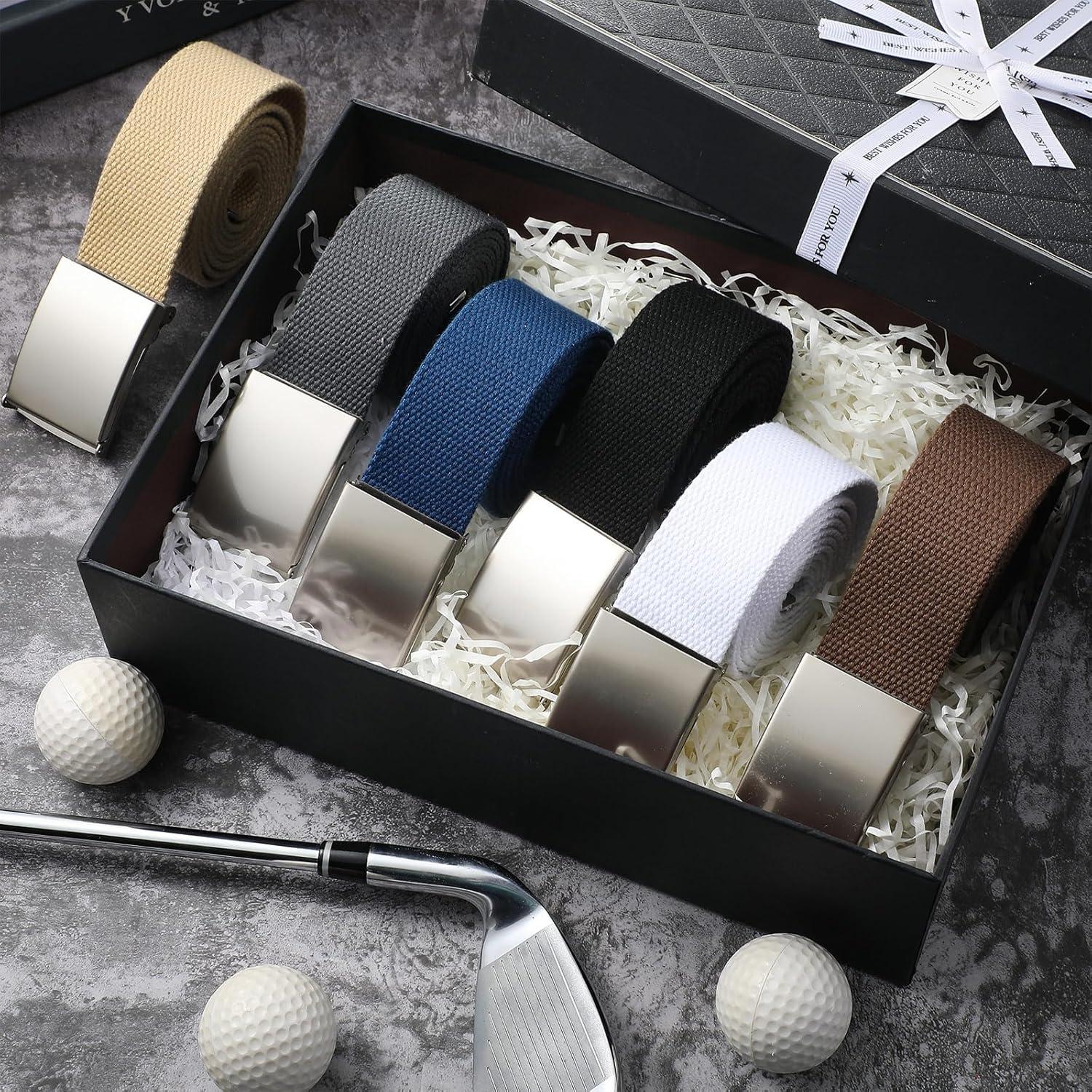 Geyoga 6 Cinturones de Golf Nylon Ajustables 139.7 cm Hombres