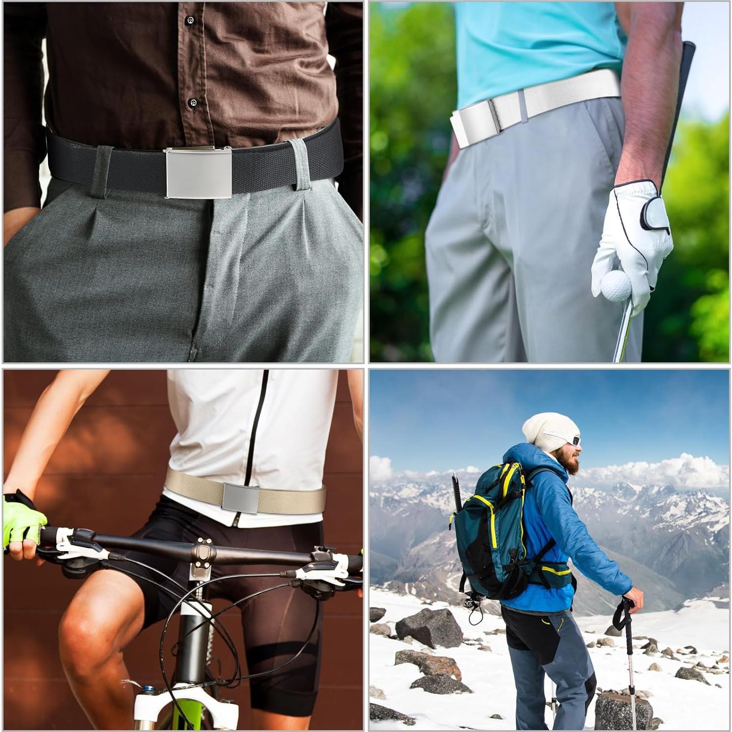 Geyoga 6 Cinturones de Golf Nylon Ajustables 139.7 cm Hombres