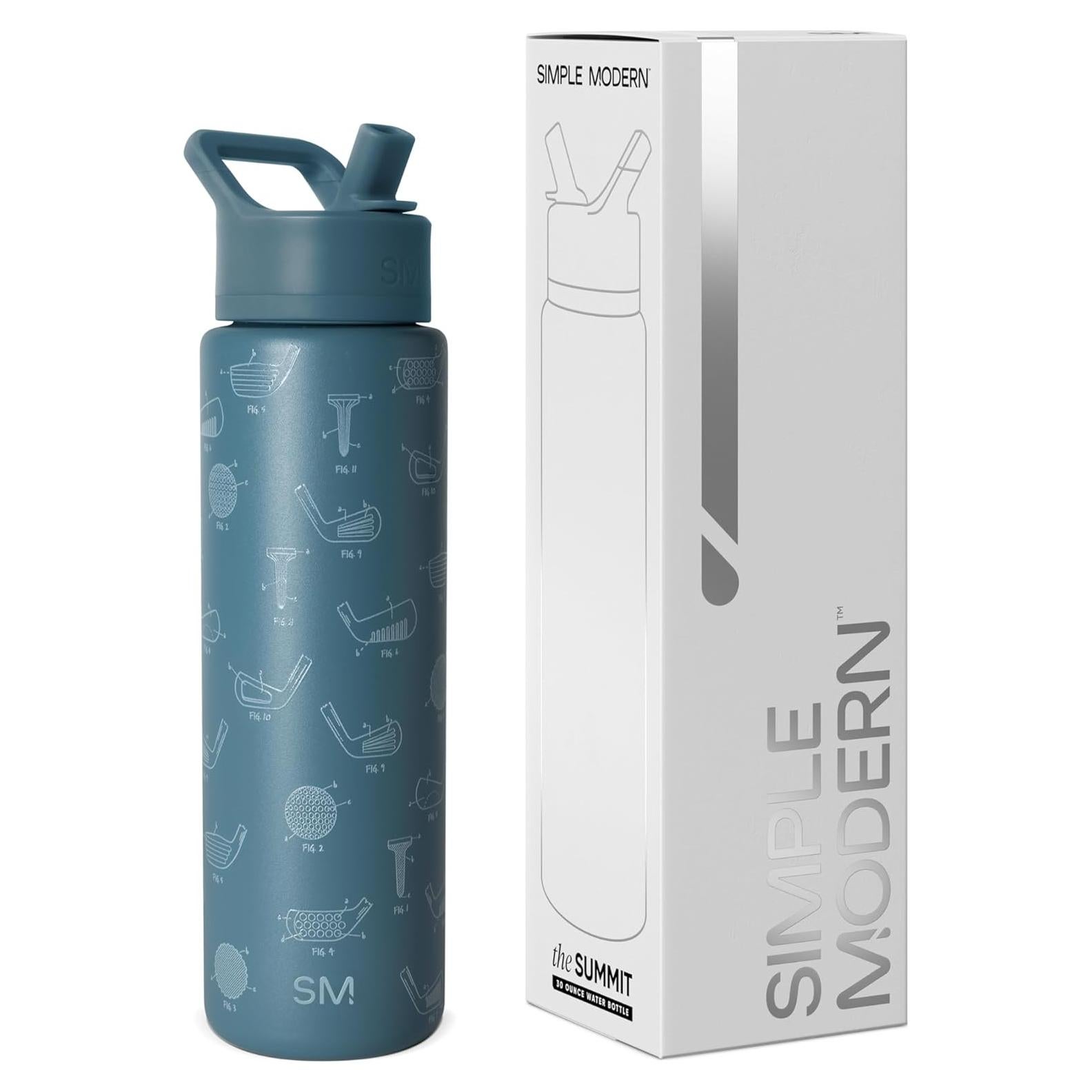 Botella de Agua Aislada Simple Modern 30oz Esquemas de Golf