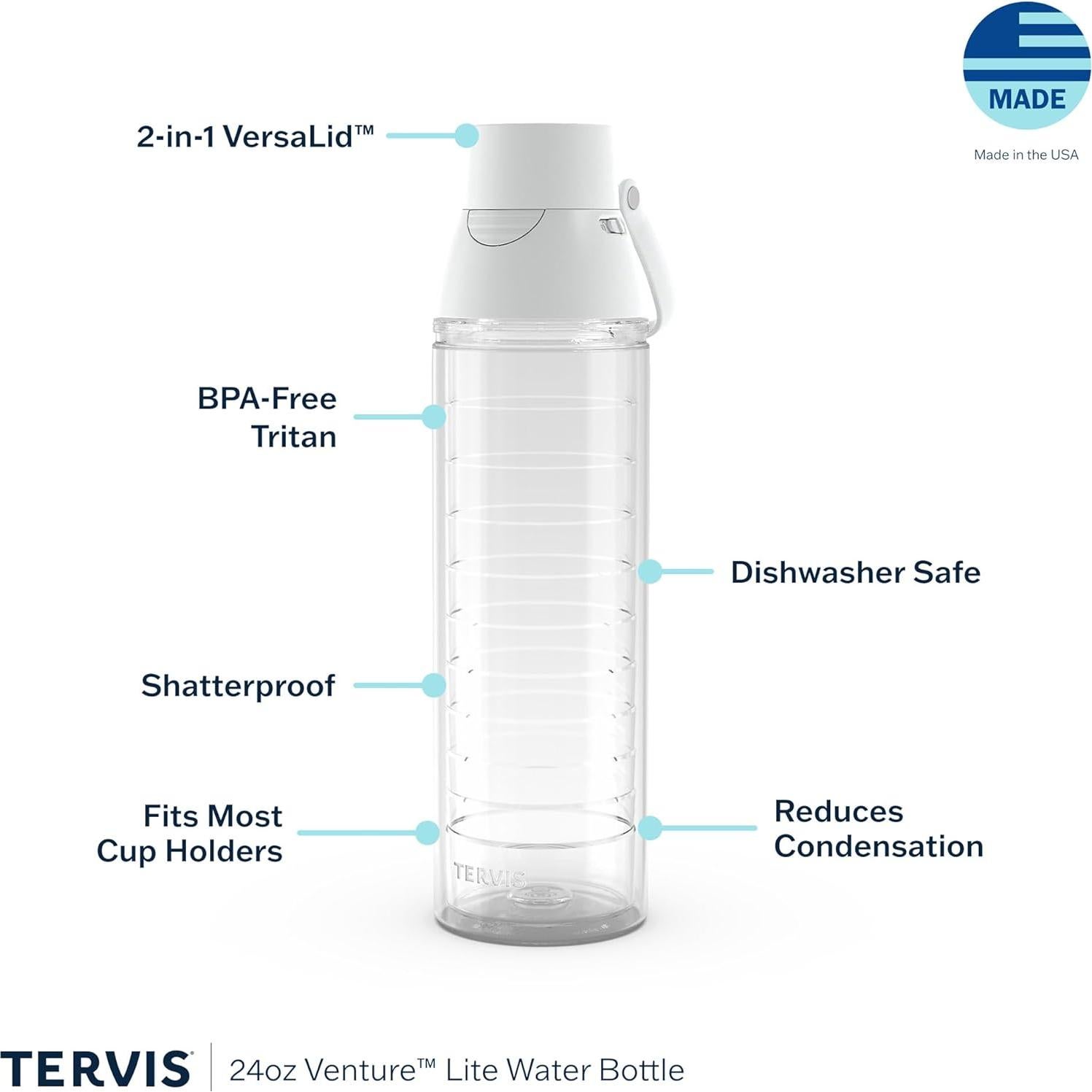 Botella Térmica Aislada Tervis 710ml Doble Pared Transparente