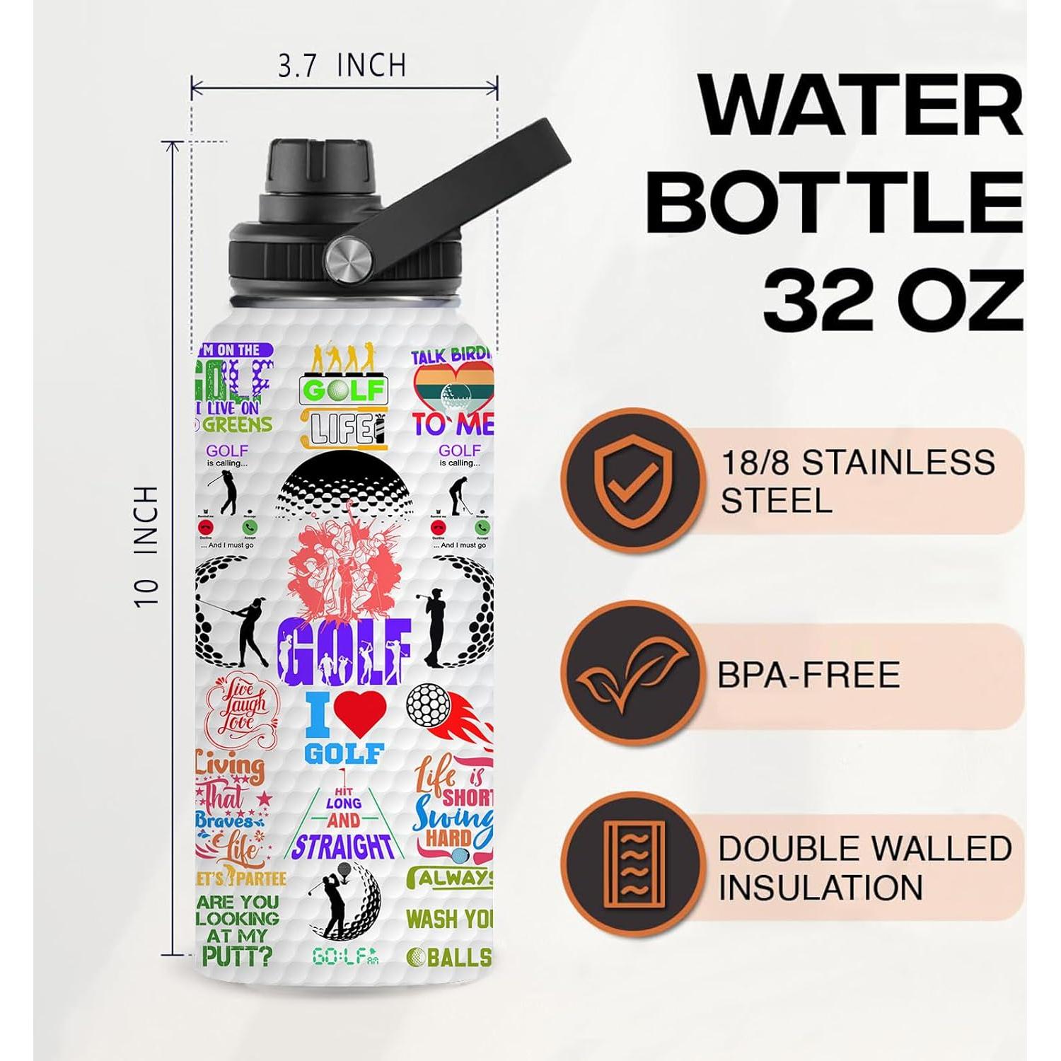 Botella de Agua Aislada Xtmunole 0.95L Acero Inoxidable Golf