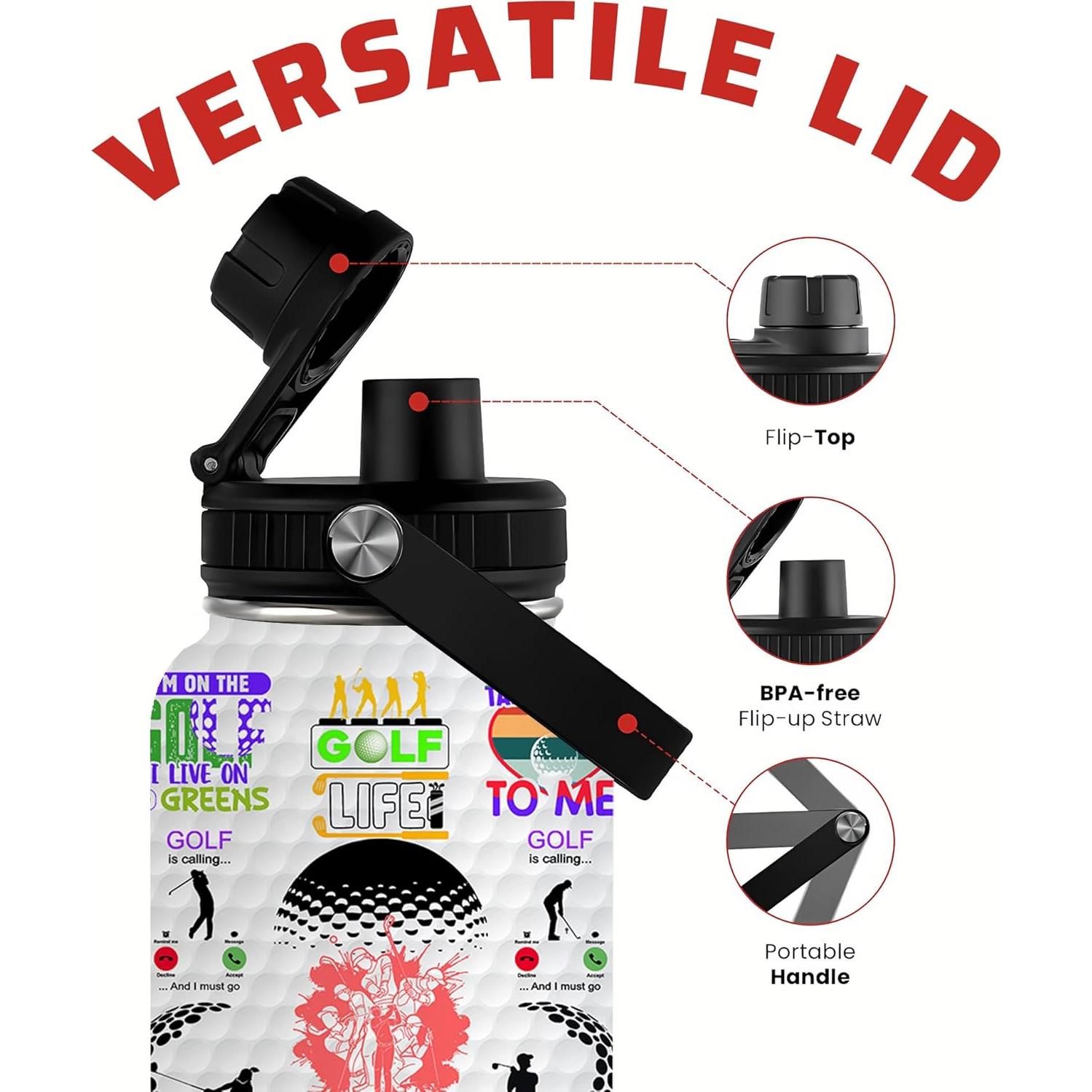 Botella de Agua Aislada Xtmunole 0.95L Acero Inoxidable Golf