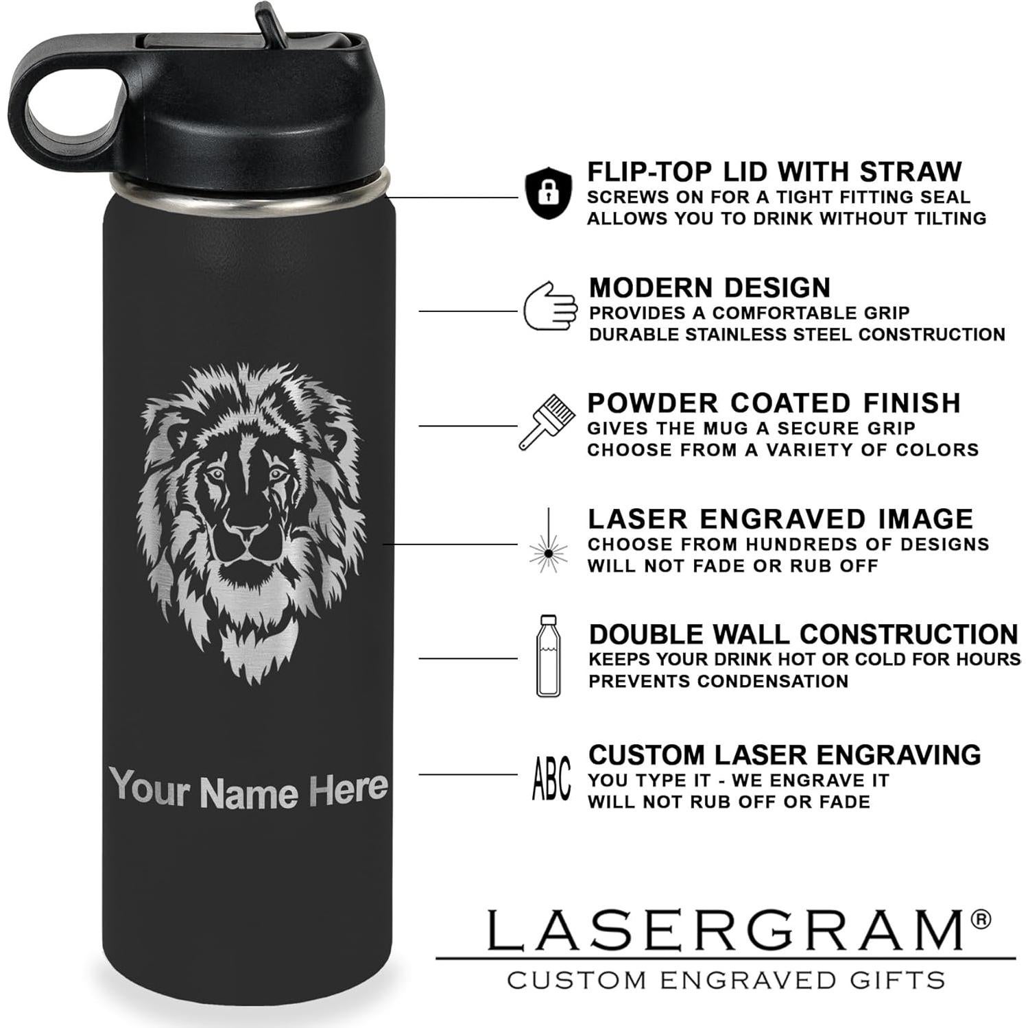 Botella de Agua Personalizada LaserGram 590ml Acero Inoxidable