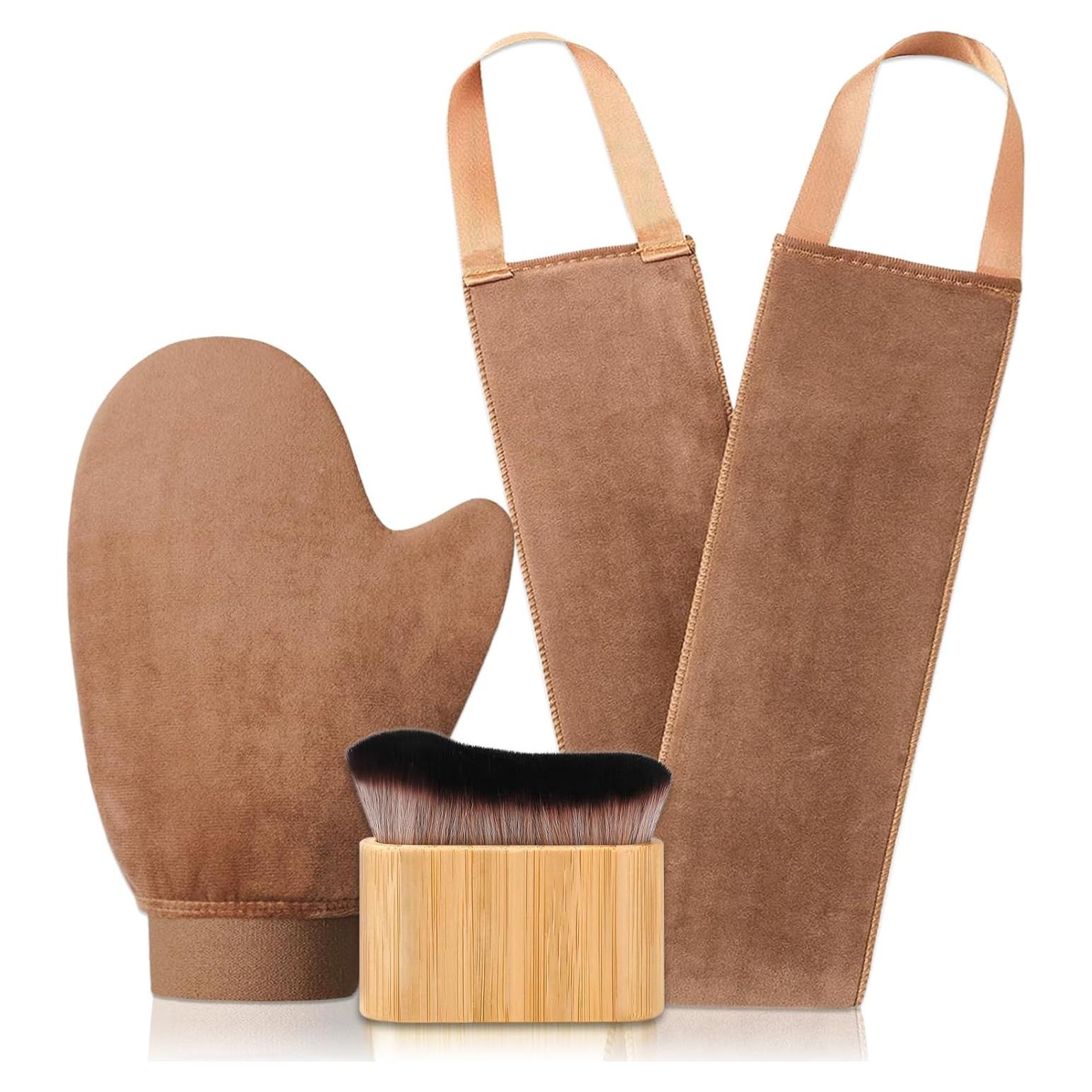 Kit 3 en 1 de Mitones de Autotanning KELILO - Aplicador y Brocha