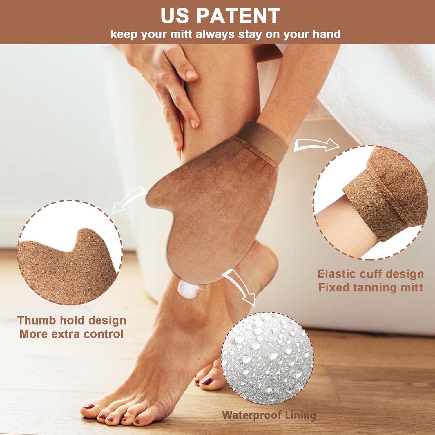 Kit 3 en 1 de Mitones de Autotanning KELILO - Aplicador y Brocha