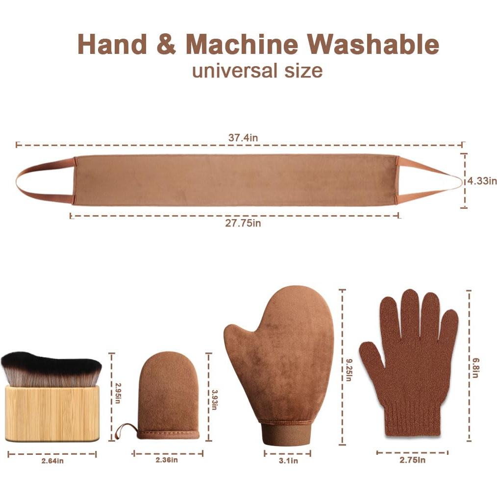 Kit 3 en 1 de Mitones de Autotanning KELILO - Aplicador y Brocha