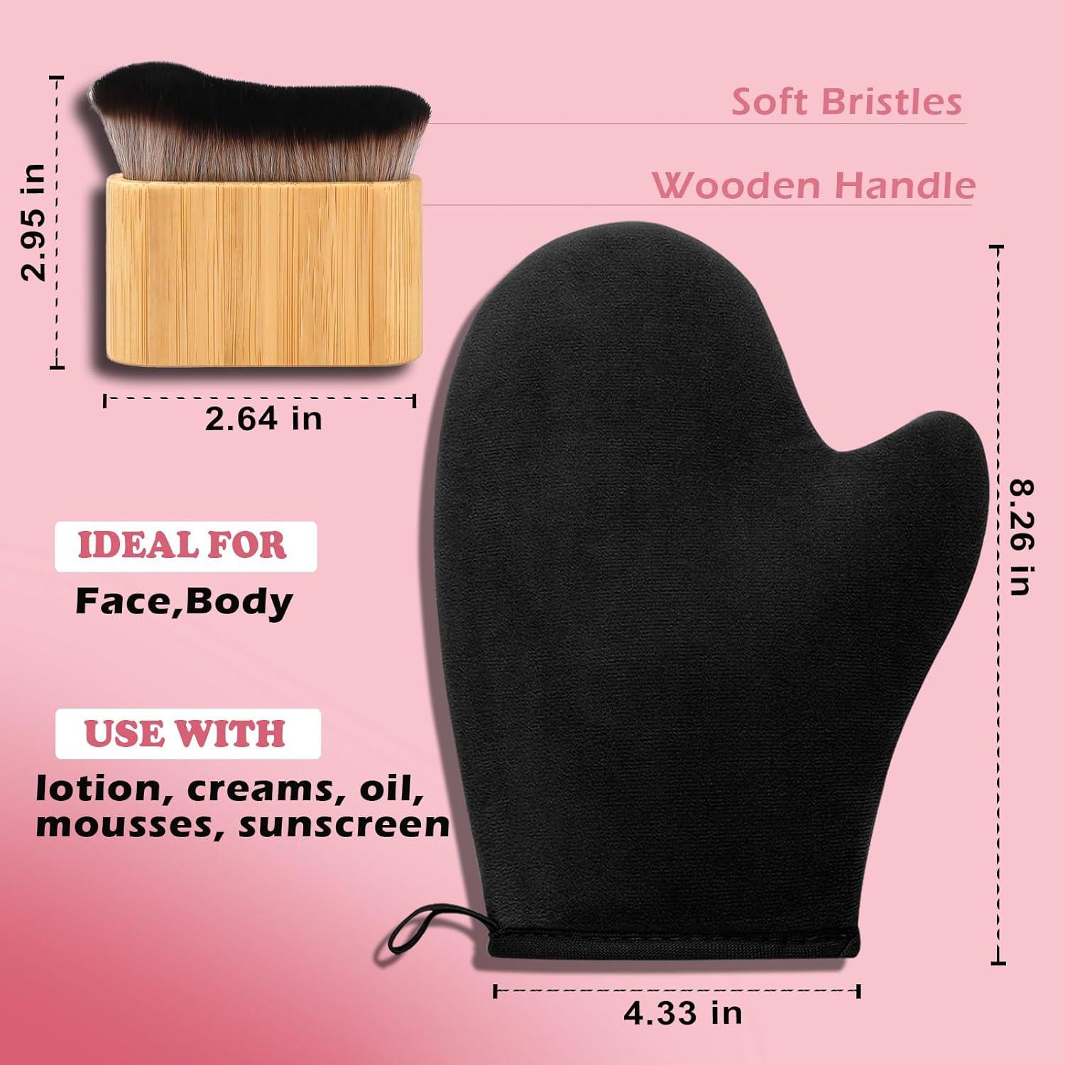 Kit de bronceado automático KELILO - Mitón y cepillo kabuki