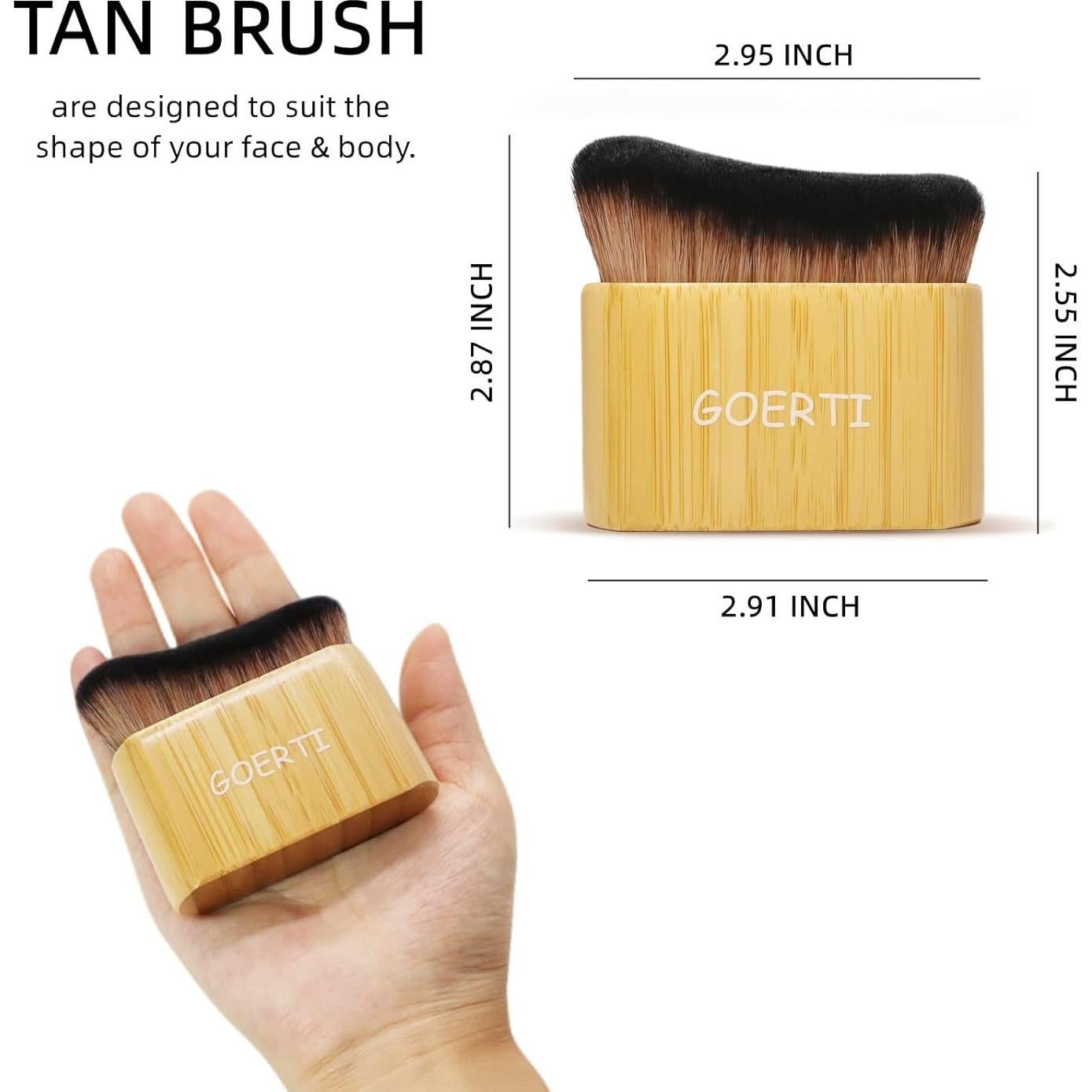 Brocha Kabuki Grande GOERTI para Autobronceador y Protector Solar