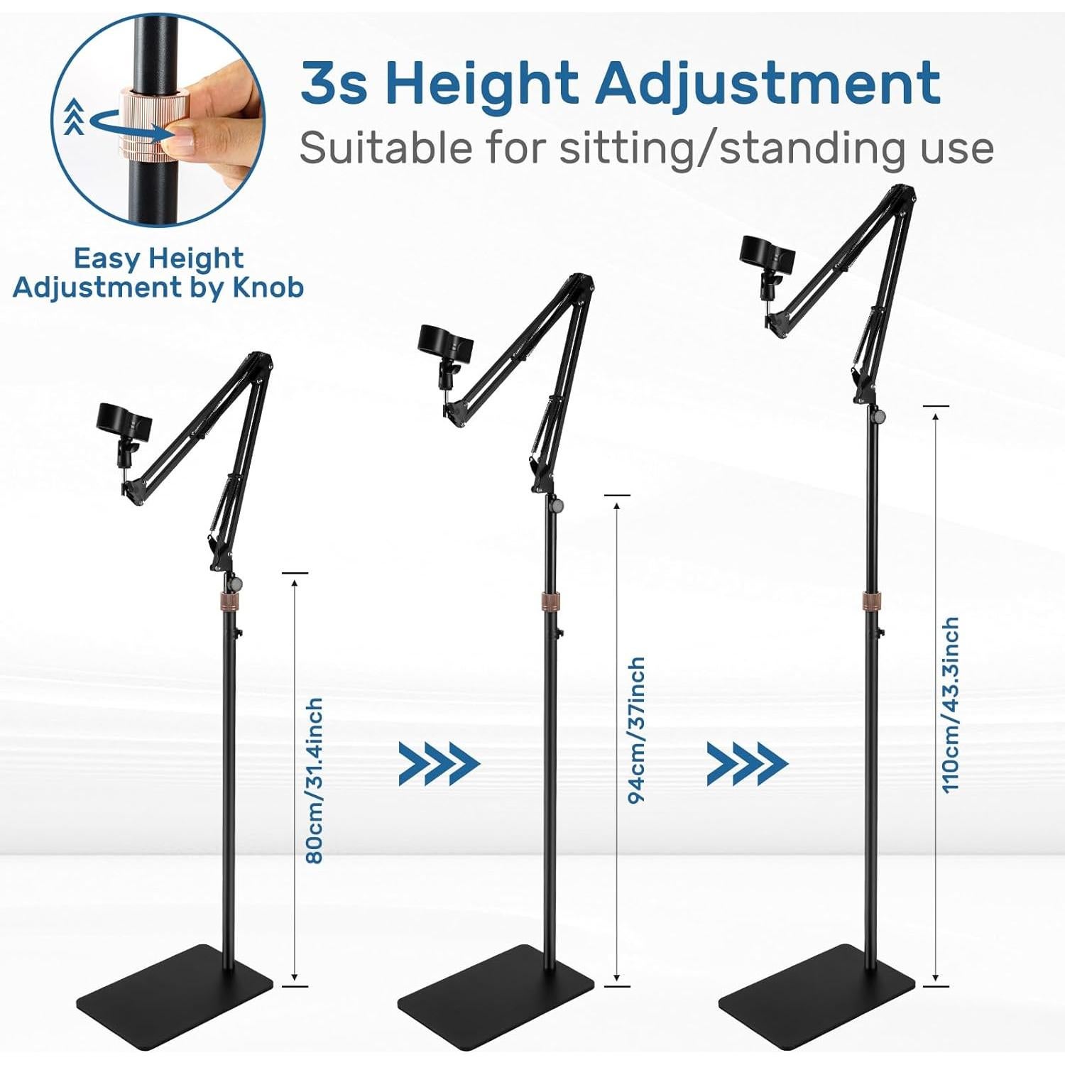 Soporte de Micrófono de Piso BILIONE LD36 Ajustable 2.79kg