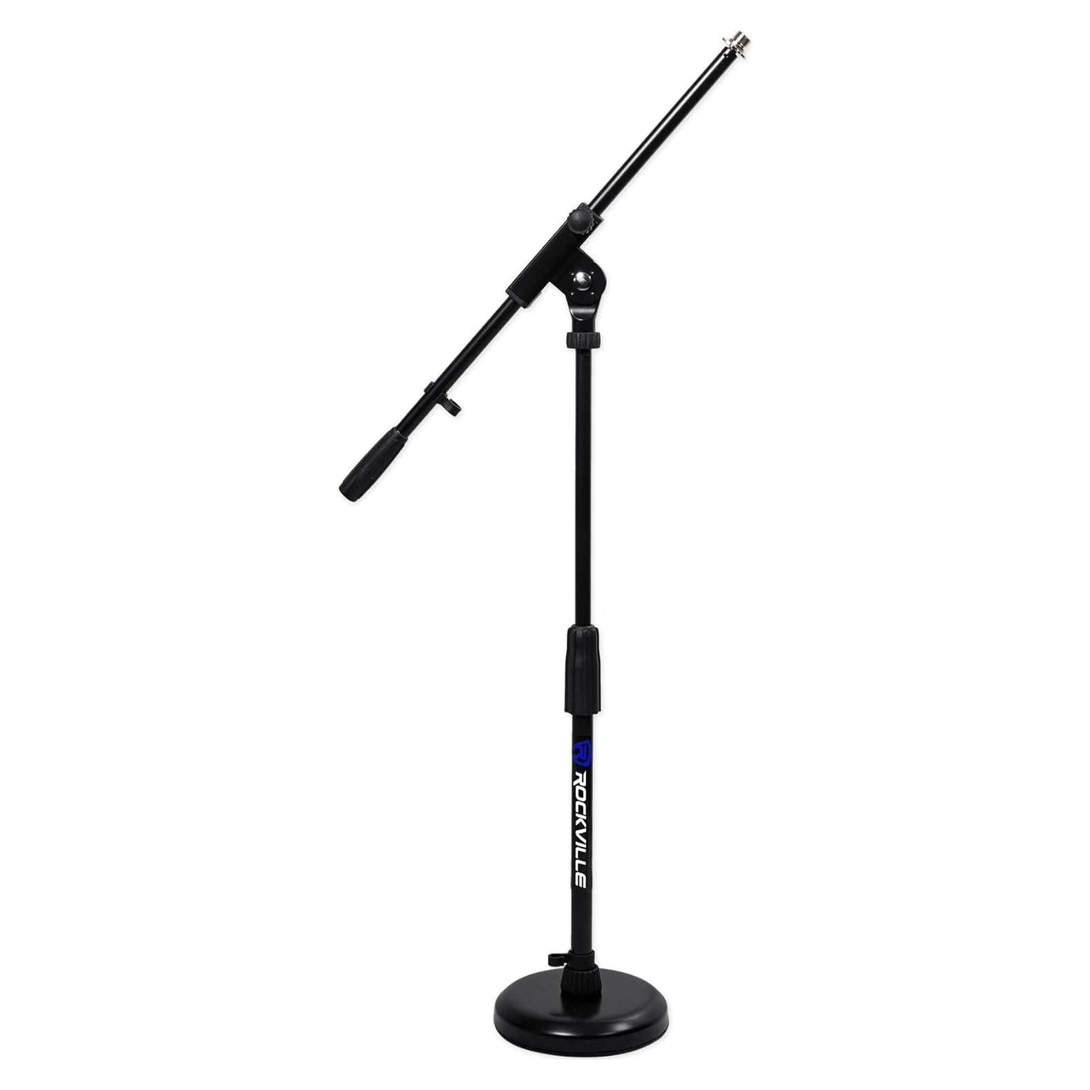 Soporte de micrófono Rockville RKDS con base redonda y boom