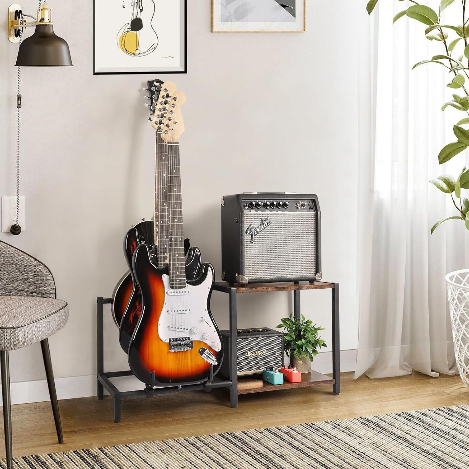 Soporte para Guitarras Eléctricas Bikoney para 3 Guitarras y Amplificador