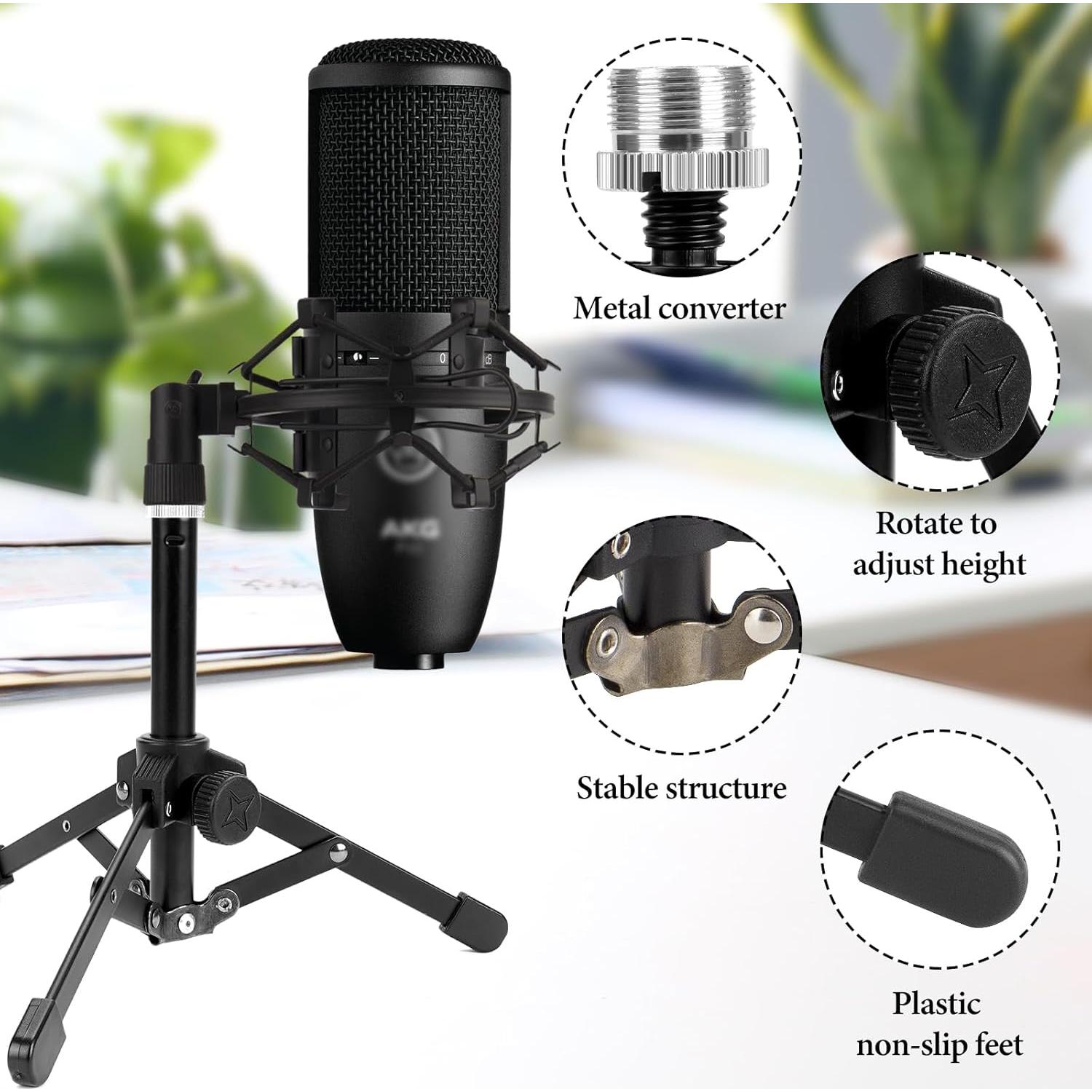 Soporte de Micrófono de Trípode Geekria para AKG D5, P120, P420
