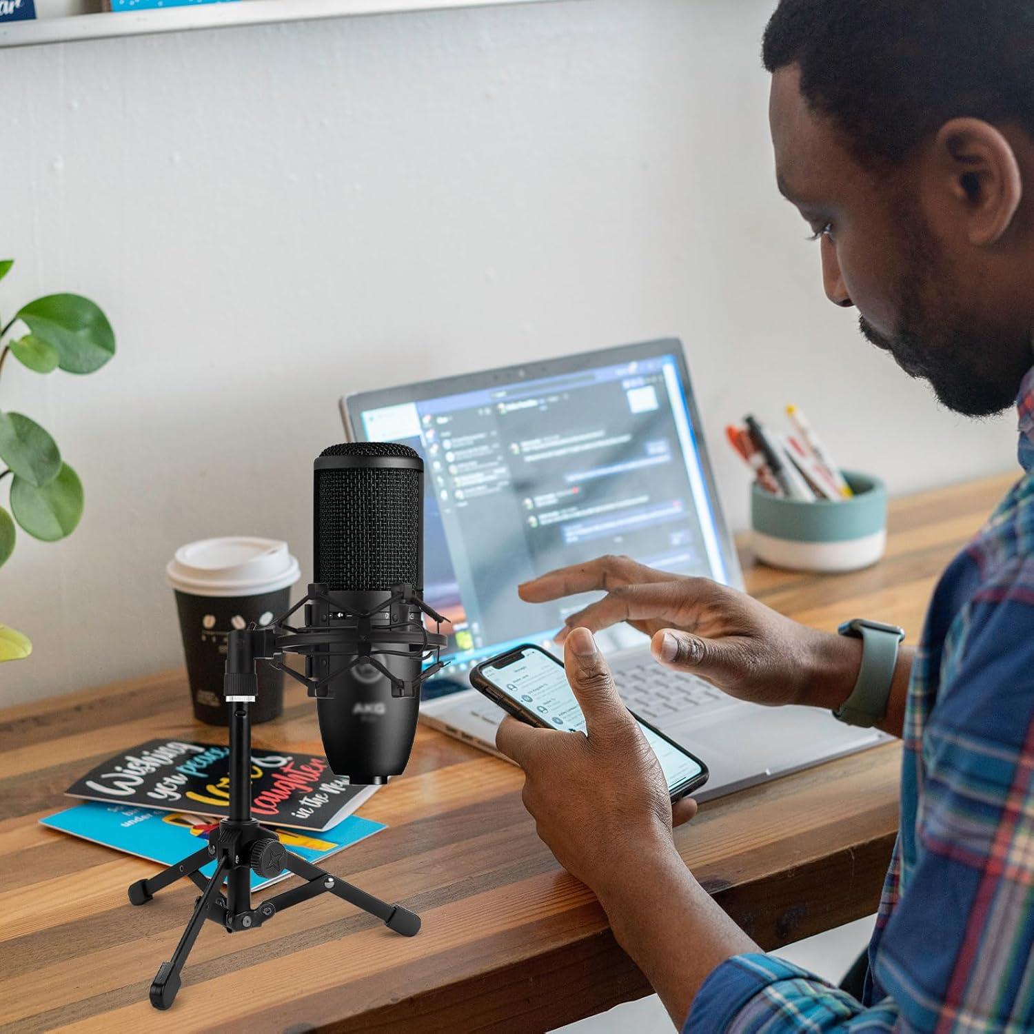 Soporte de Micrófono de Trípode Geekria para AKG D5, P120, P420