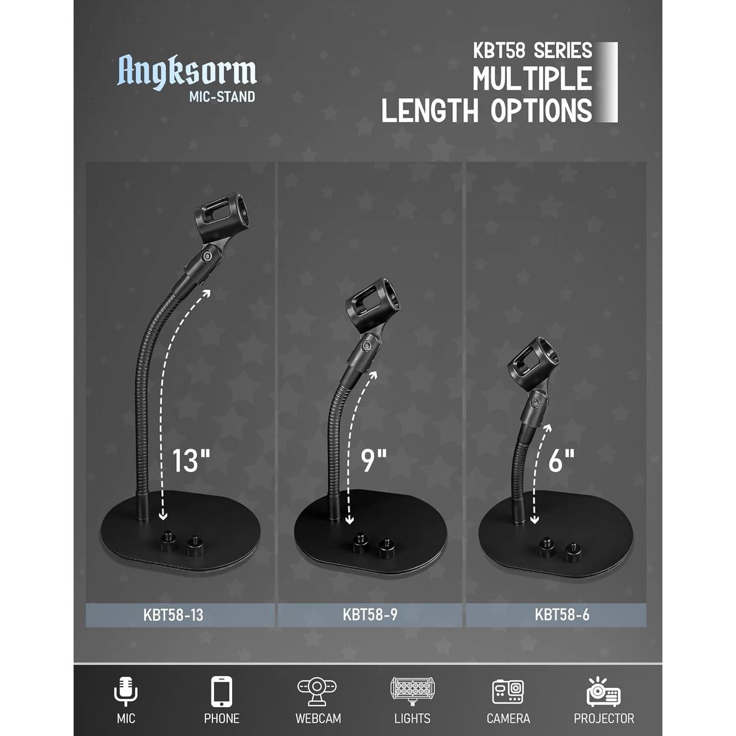 Soporte de Micrófono de Escritorio Angksorm KBT58 33 cm