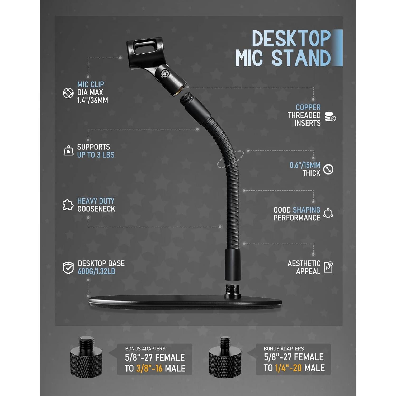 Soporte de Micrófono de Escritorio Angksorm KBT58 33 cm