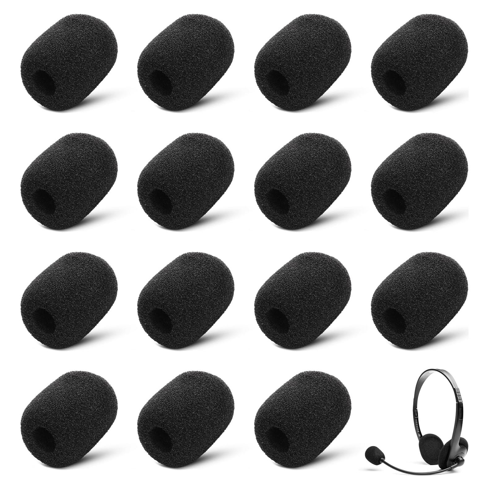 Paquete de 15 Filtros de Espuma para Micrófono Prasacco 28x22mm