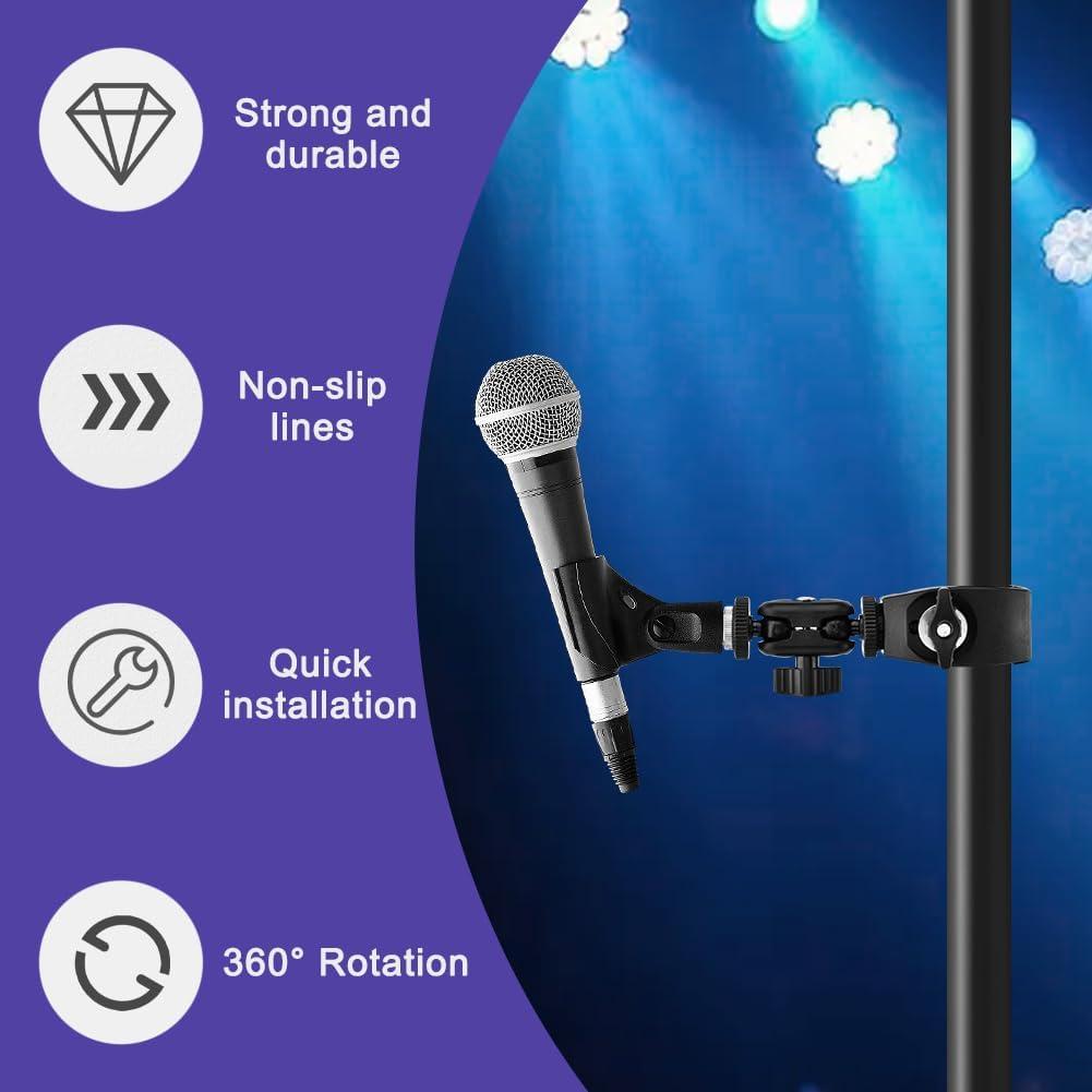 Pinza de Cangrejo Mic Loyanger, Soporte Ajustable 360° Negro