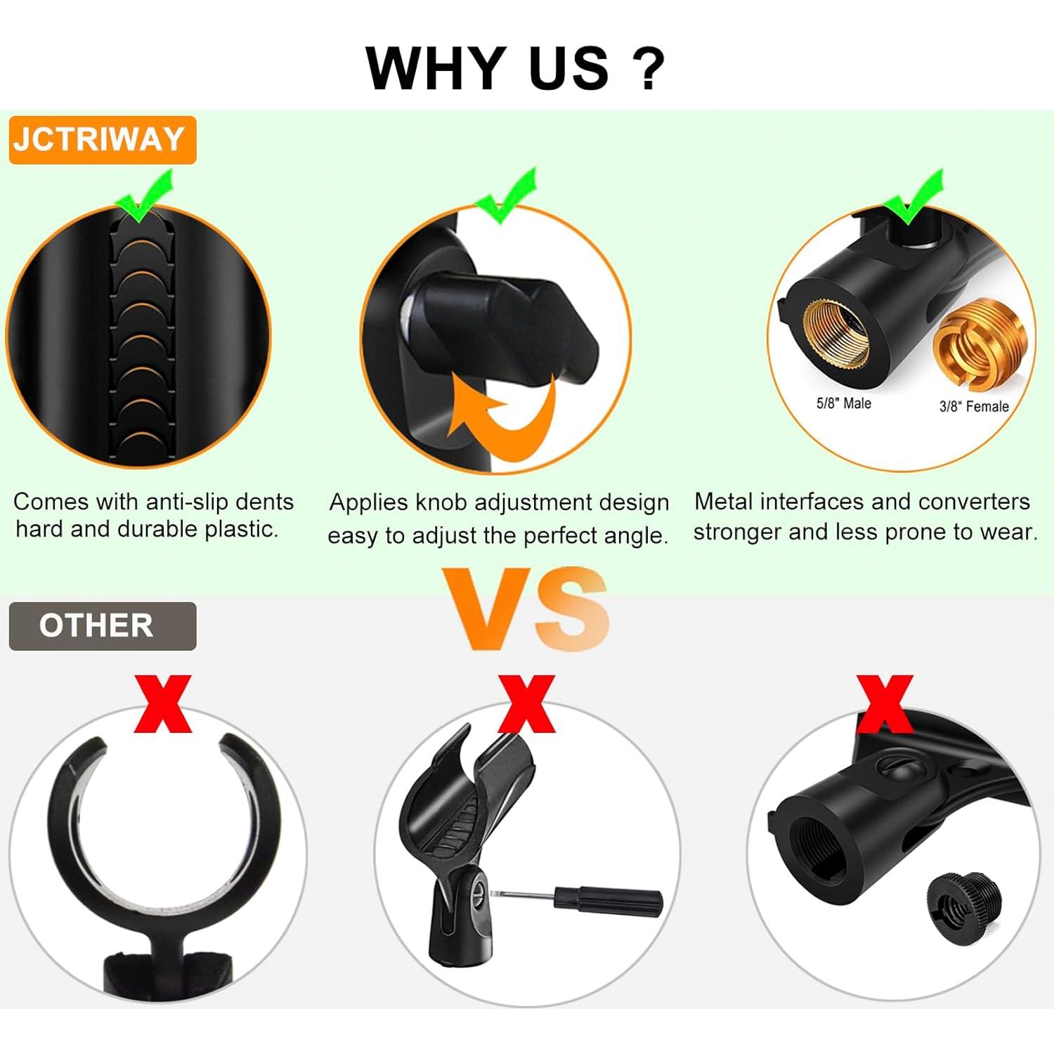 Soporte de Micrófono Universal Ajustable 2 Pcs con Adaptador