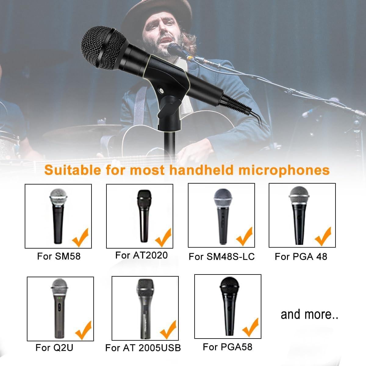 Soporte de Micrófono Universal Ajustable 2 Pcs con Adaptador