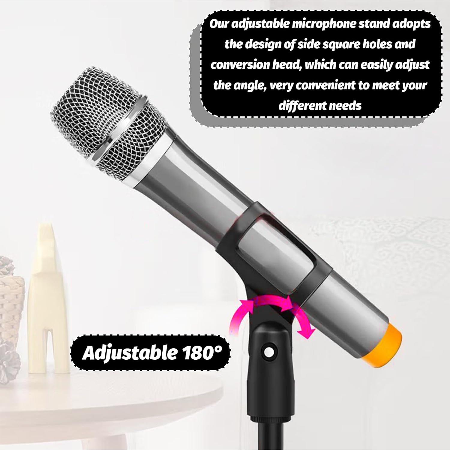 4 Clips de Micrófono Ajustables Negro ABS para Soporte