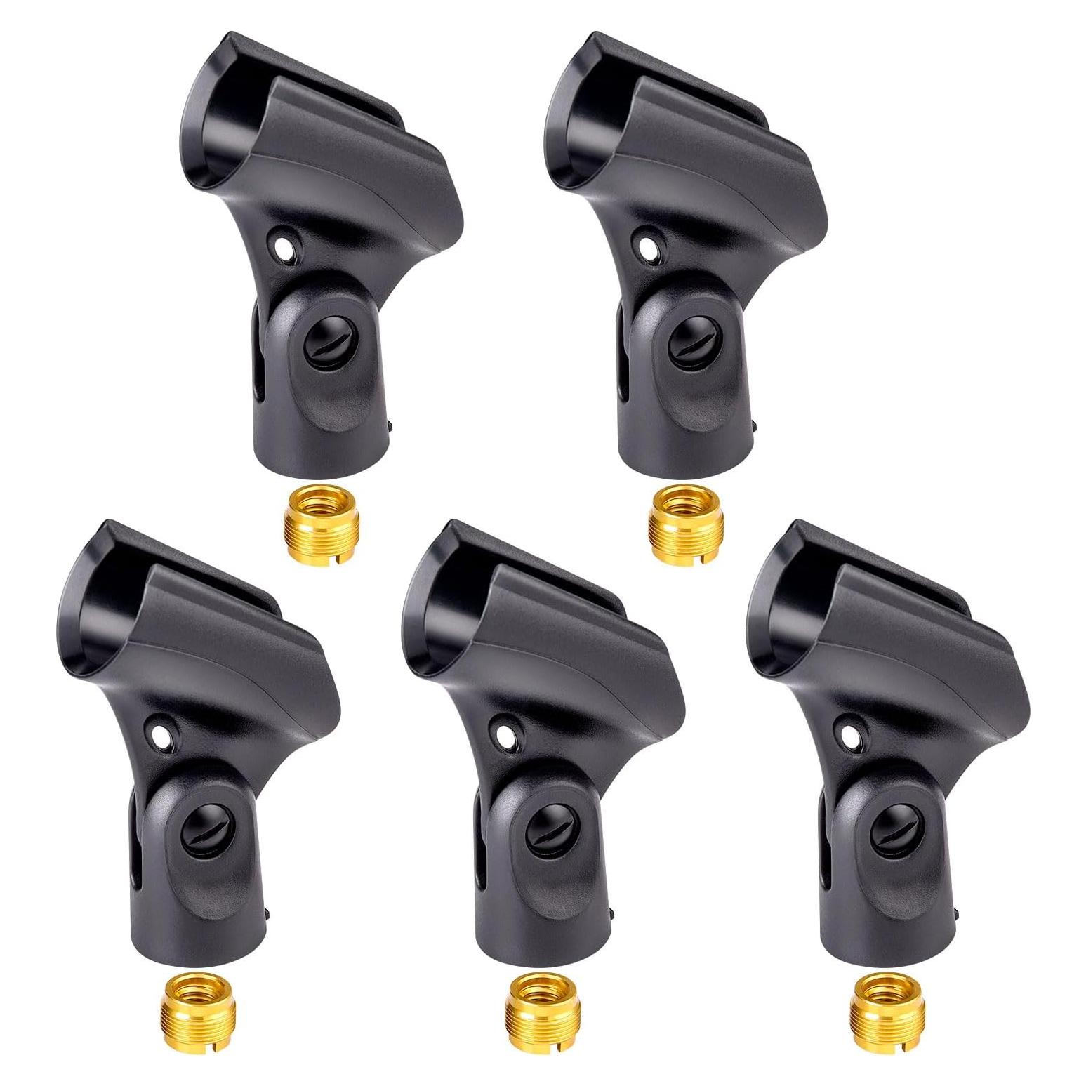 Soporte de Clip de Micrófono Universal Negro - Paquete de 5