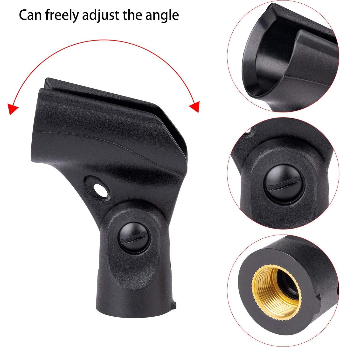 Soporte de Clip de Micrófono Universal Negro - Paquete de 5