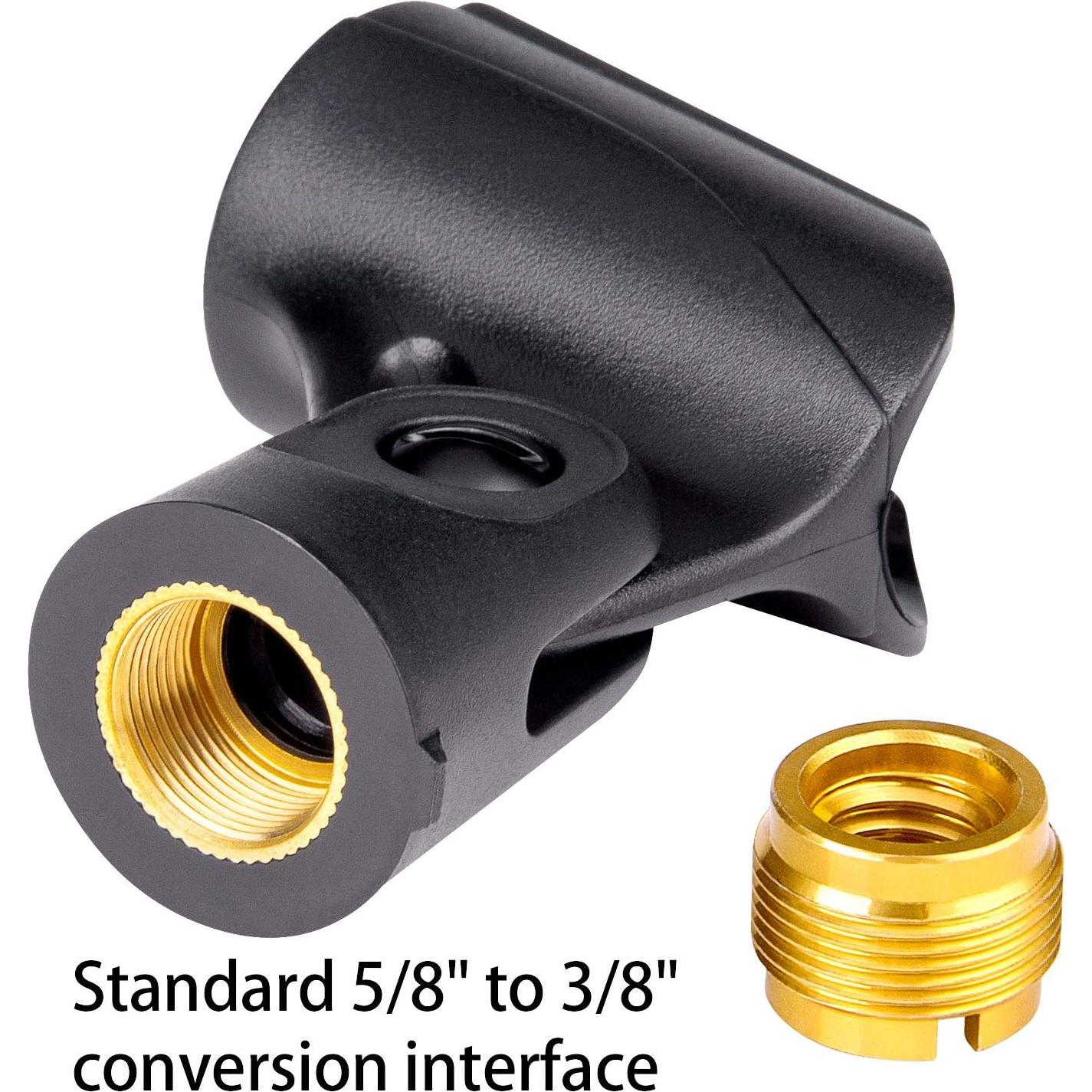 Soporte de Clip de Micrófono Universal Negro - Paquete de 5