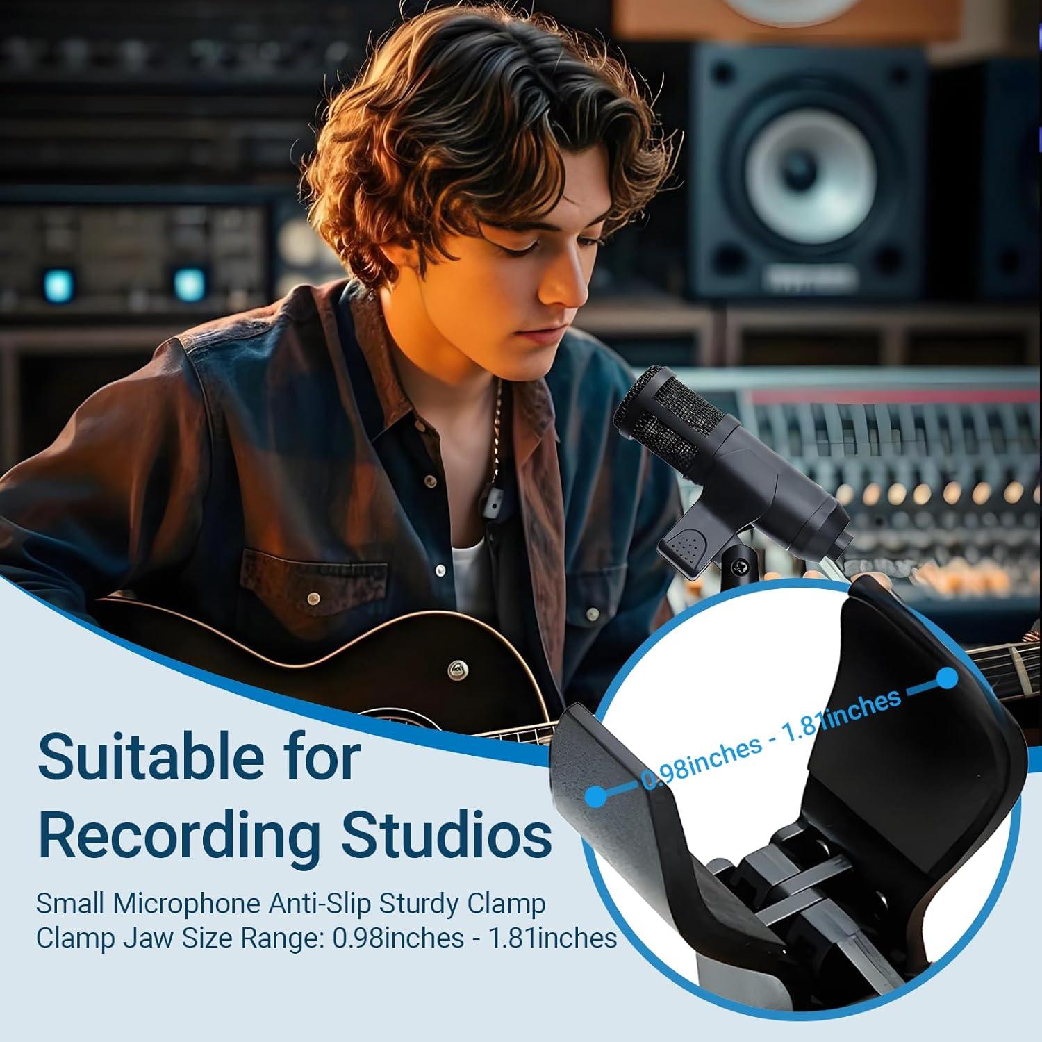 Paquete de 2 Clips de Micrófono Ajustables para Soporte
