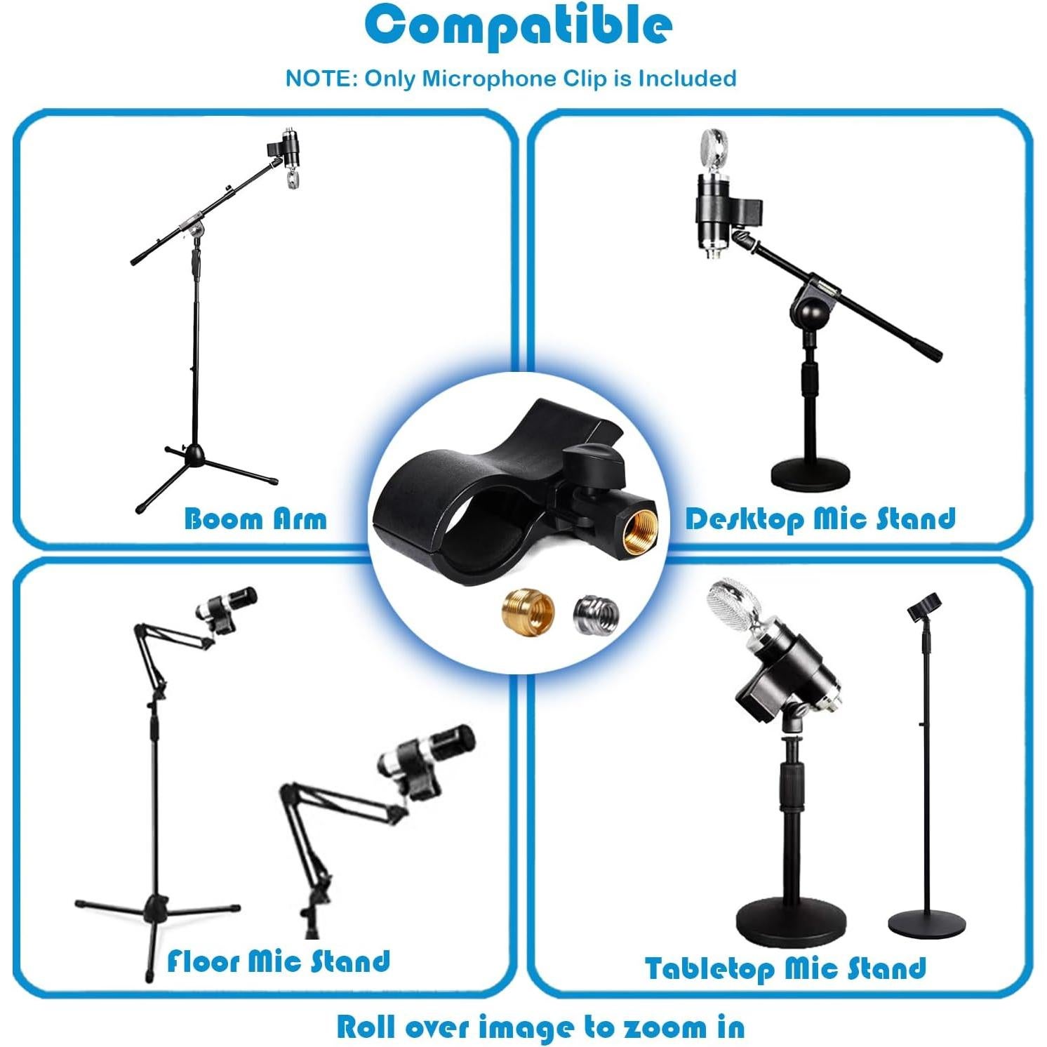 Clip de Micrófono Universal Ajustable C1+C2 - Soporte Metal